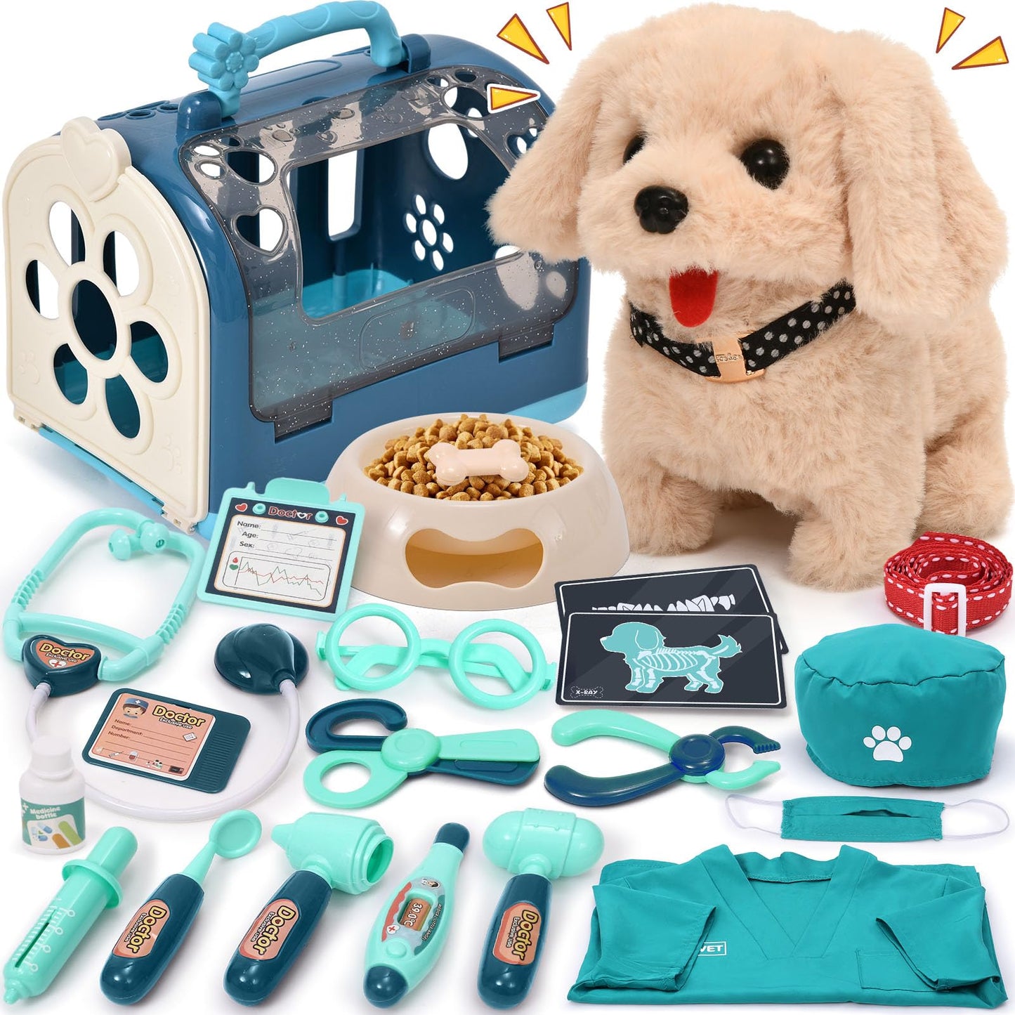 G.C 22Pcs Dog Vet Kit for Kids – Interactive Doctor Playset & Gift