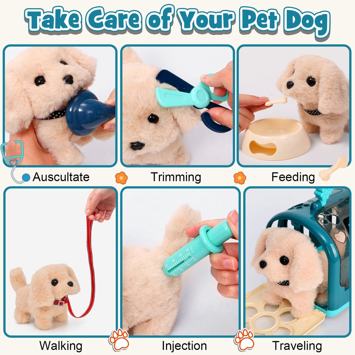 G.C 22Pcs Dog Vet Kit for Kids – Interactive Doctor Playset & Gift