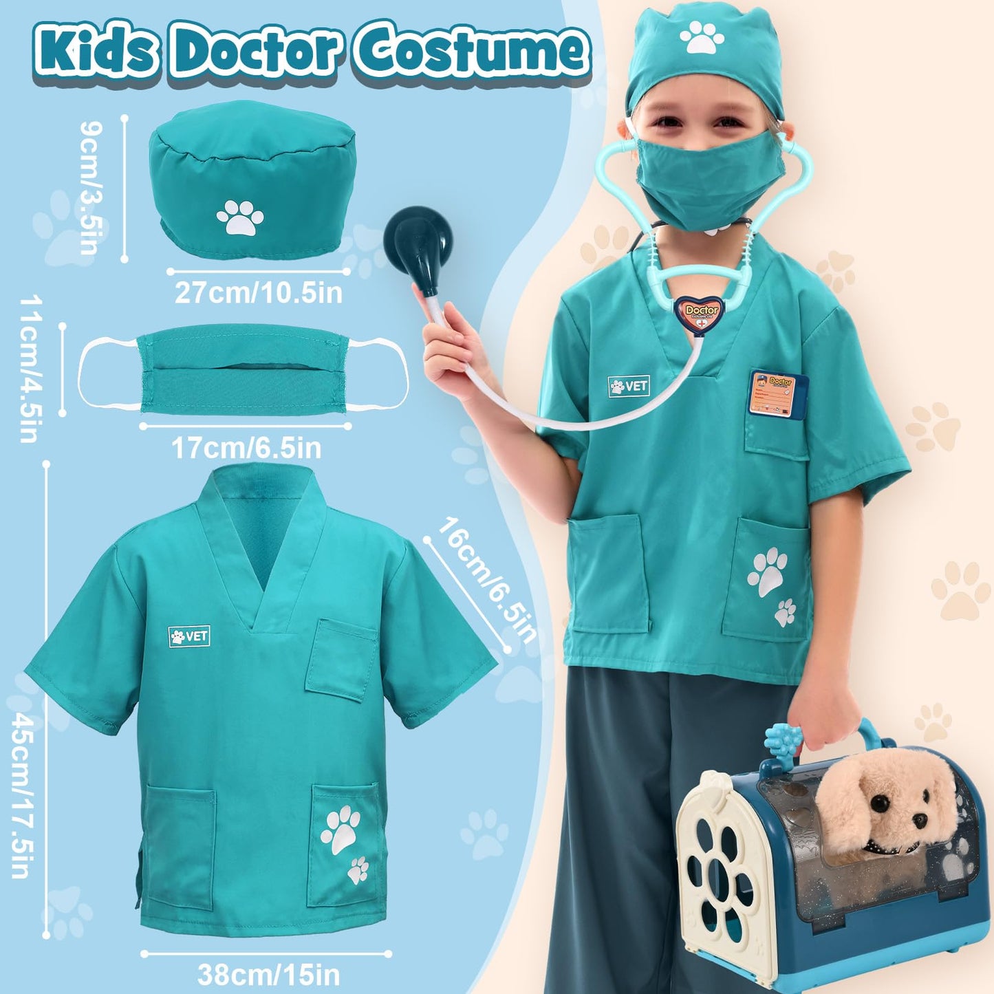 G.C 22Pcs Dog Vet Kit for Kids – Interactive Doctor Playset & Gift