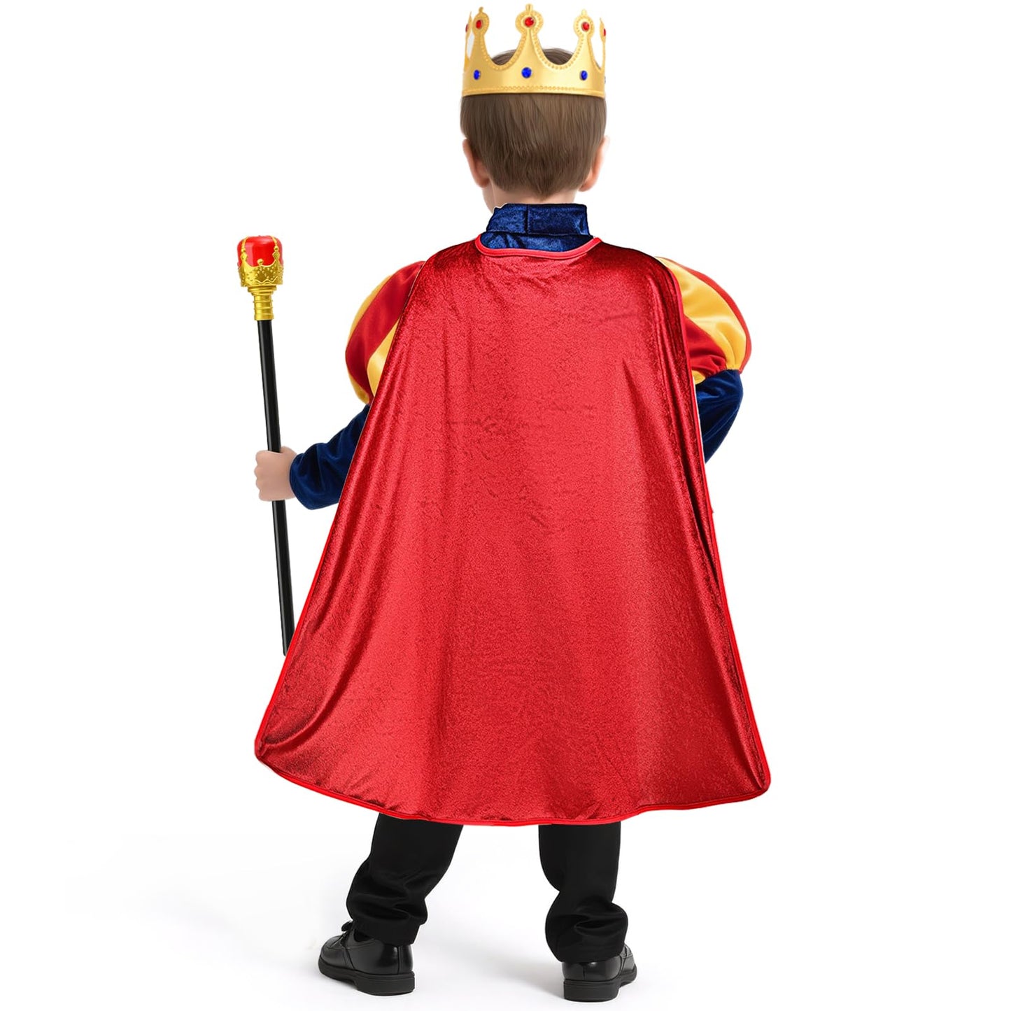 G.C Boys King Prince Charming Costume with Cape – Royal Dress Up Outfit for Halloween & Play