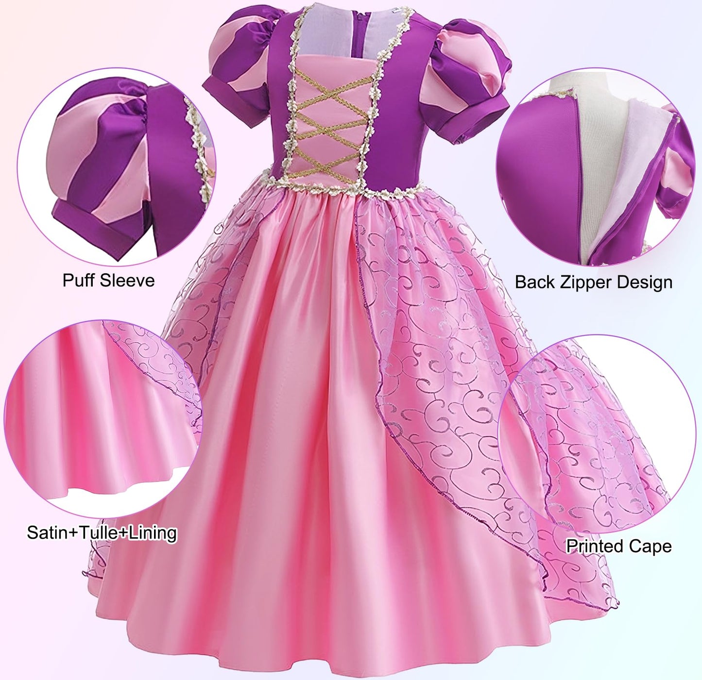 G.C Girls Princess Dress Up Set for Toddlers – 21-Piece Costume with Wig, Crown & Accessories