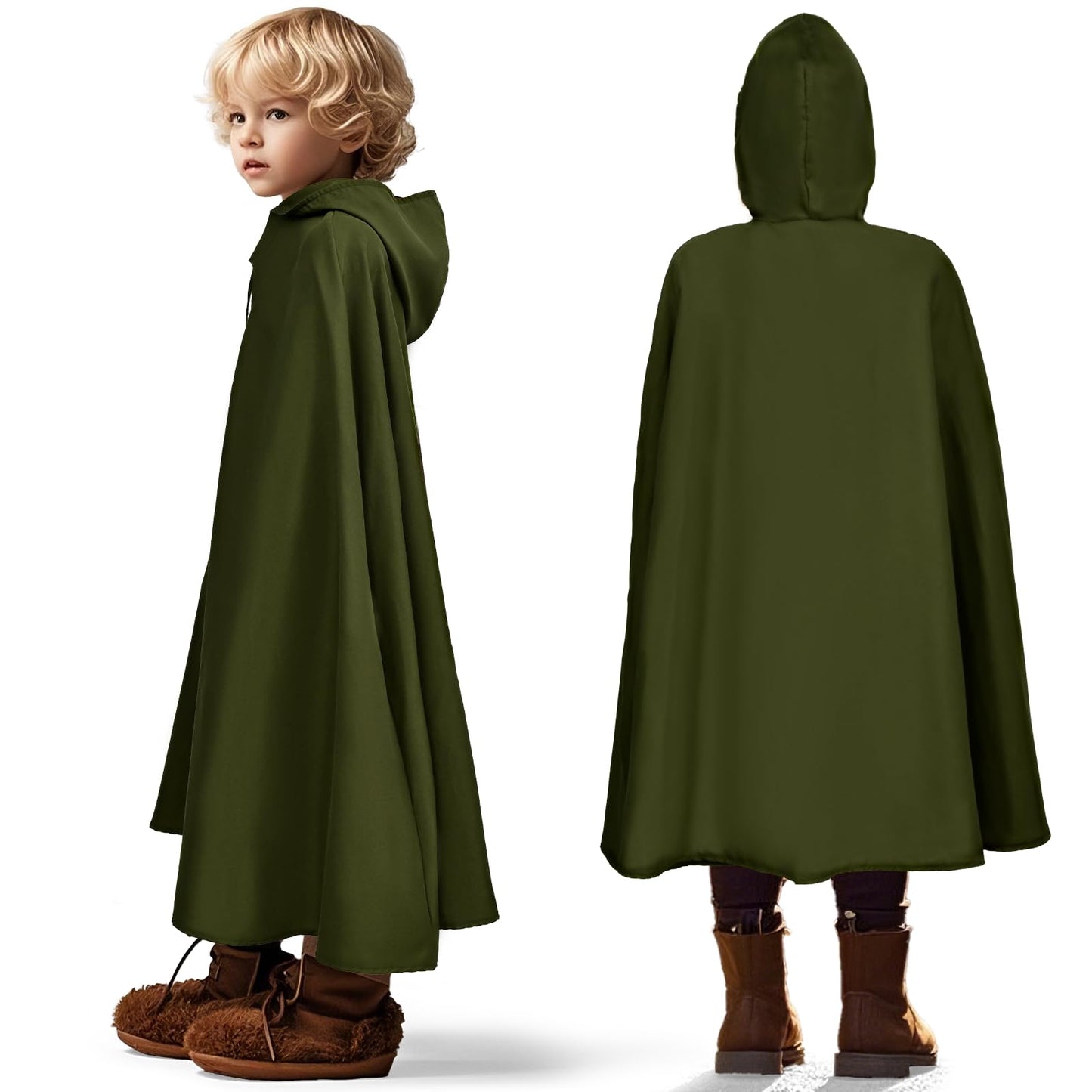 G.C Kids Renaissance Shirt, Cloak & Belt – Boys Medieval Costume Set for Halloween Cosplay