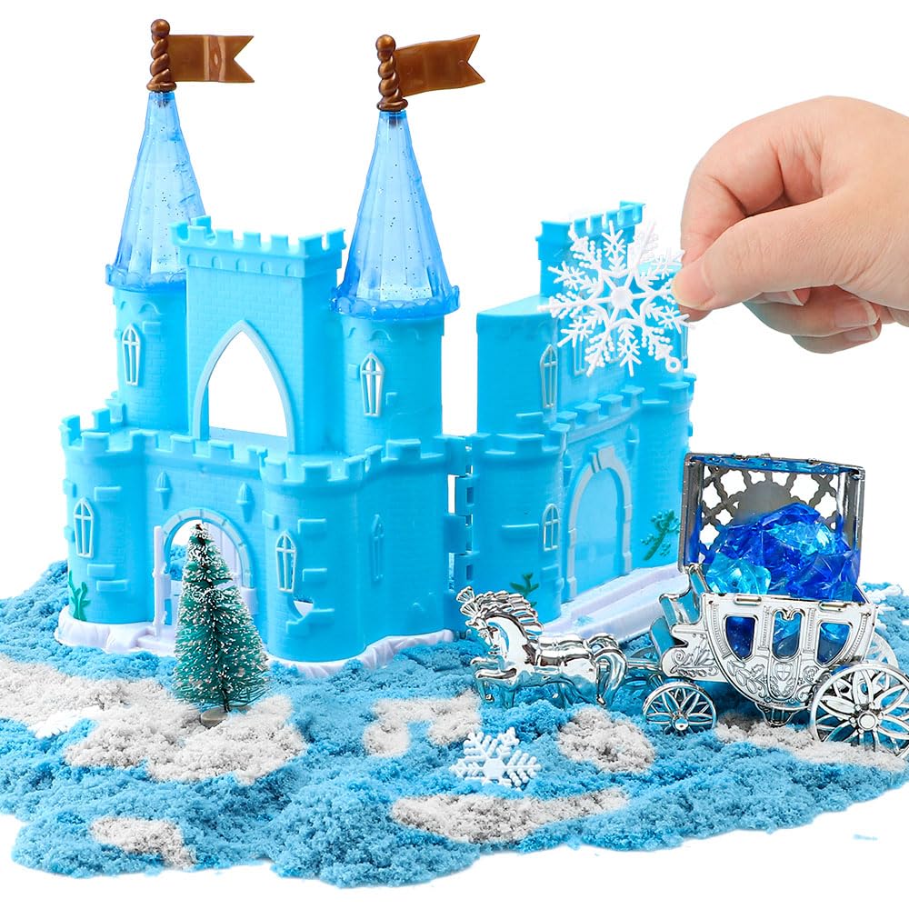 G.C Sensory Bin for Girls — Sand Art Kit with 2-lb Sand & Castle Molds