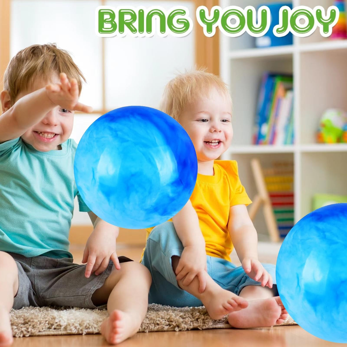 GCQJOQ 2-Pcs 9-Inch Marbleized Bouncy Balls for Kids – Indoor, Outdoor Play