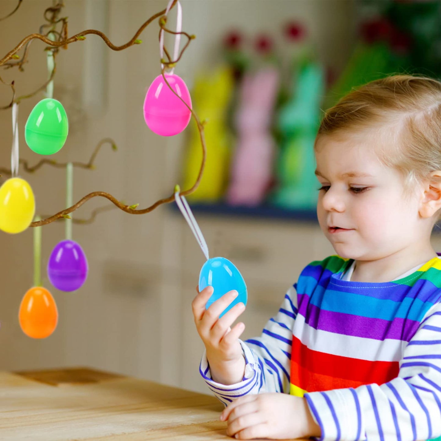 GCNBCNB 600 Pcs Plastic Easter Eggs – Bright Hinged Eggs for Hunts & Decor