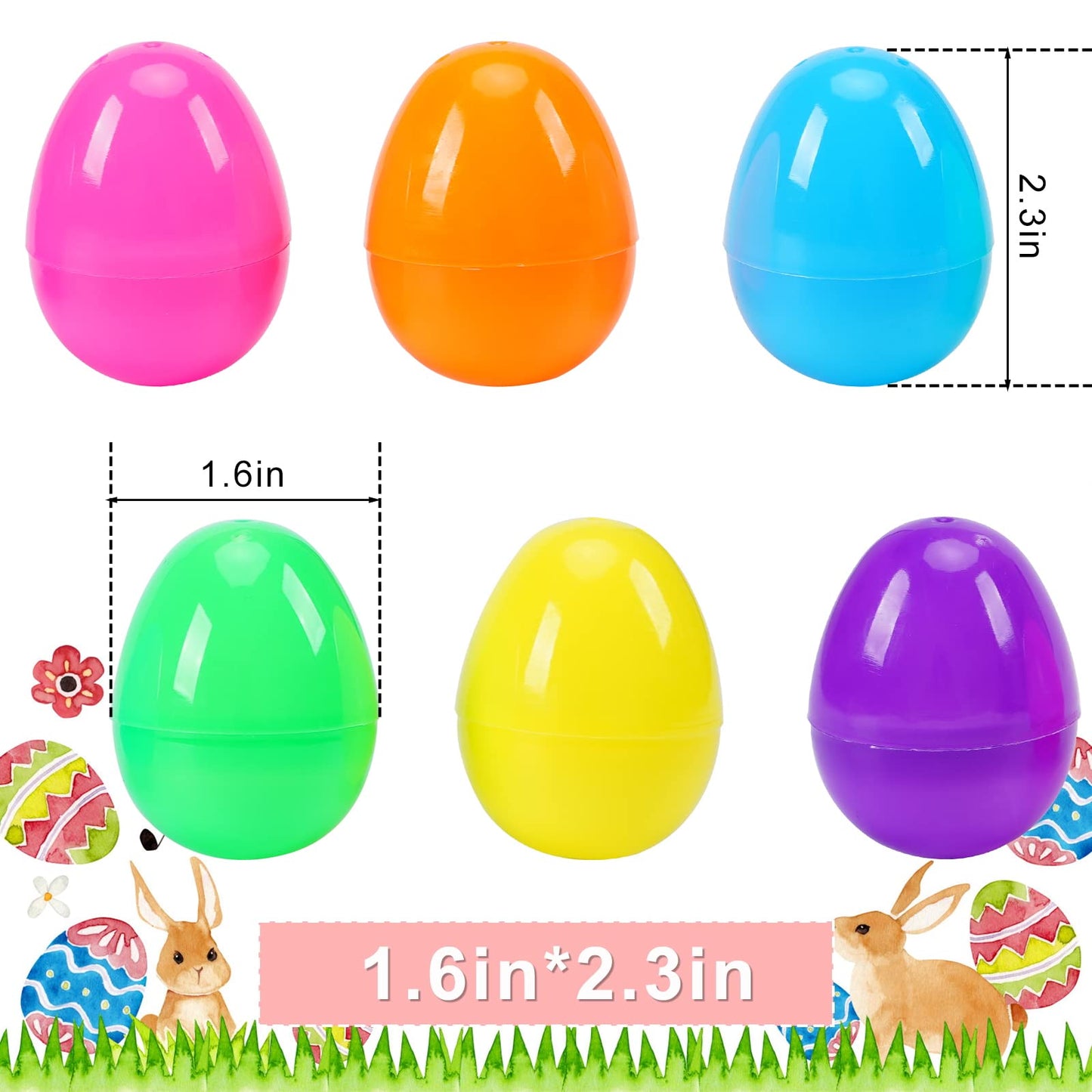 GCNBCNB 600 Pcs Plastic Easter Eggs – Bright Hinged Eggs for Hunts & Decor