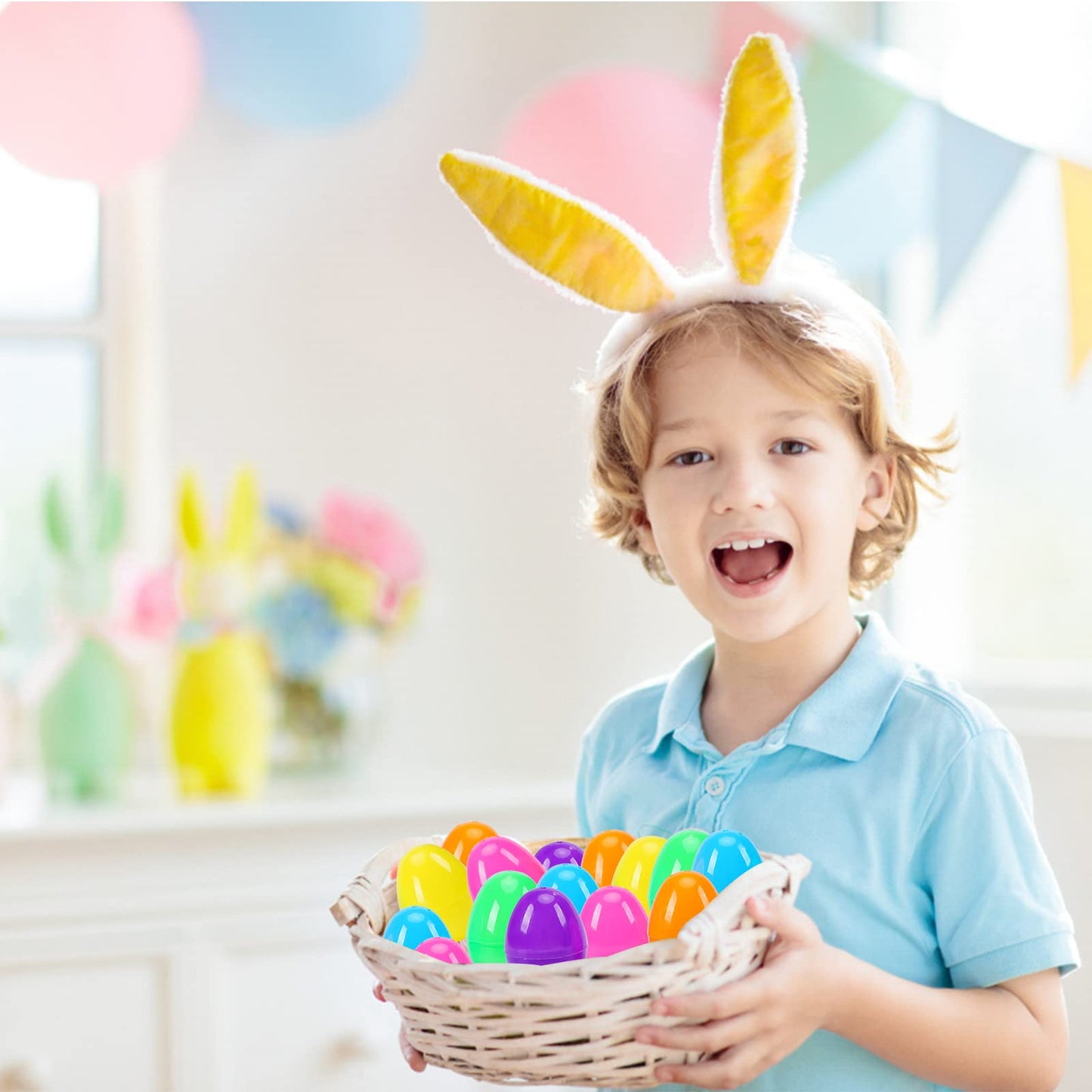 GCNBCNB 600 Pcs Plastic Easter Eggs – Bright Hinged Eggs for Hunts & Decor