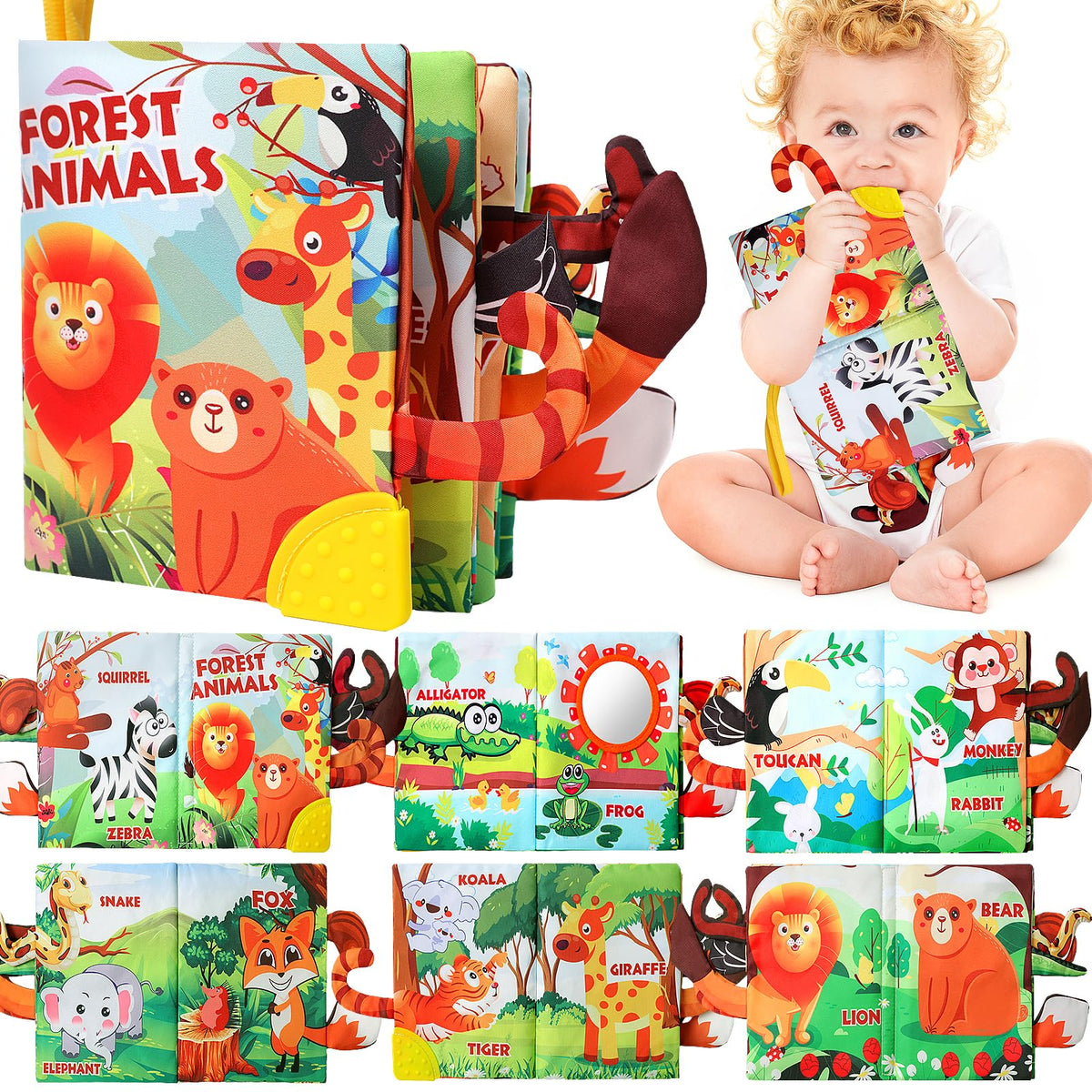 GCTZZ Baby Books 0-6 Months — High-Contrast Crinkle Cloth Book for Infant Tummy Time & Early Learning