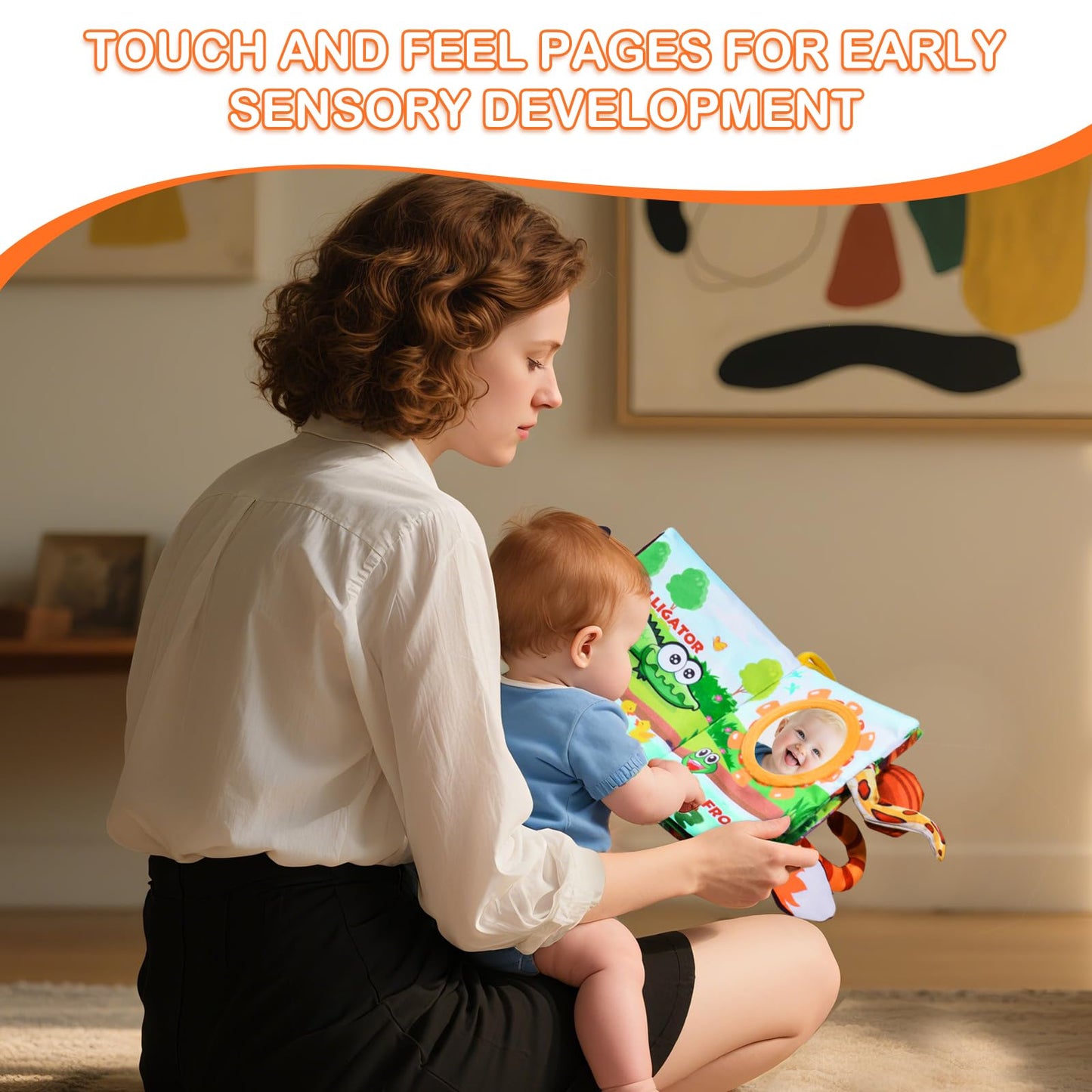 GCTZZ Baby Books 0-6 Months — High-Contrast Crinkle Cloth Book for Infant Tummy Time & Early Learning