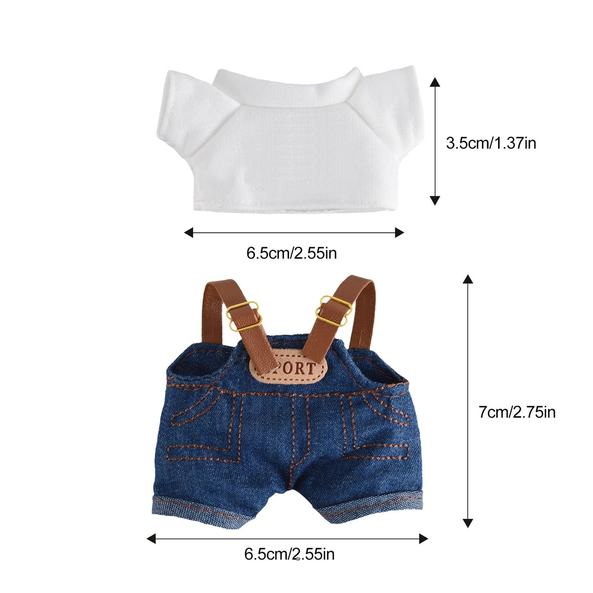 GDLSYLGHY Elegant Doll Clothing for Lububu Accessories — Premium 17cm Doll Outfits (Blue Denim Overall)