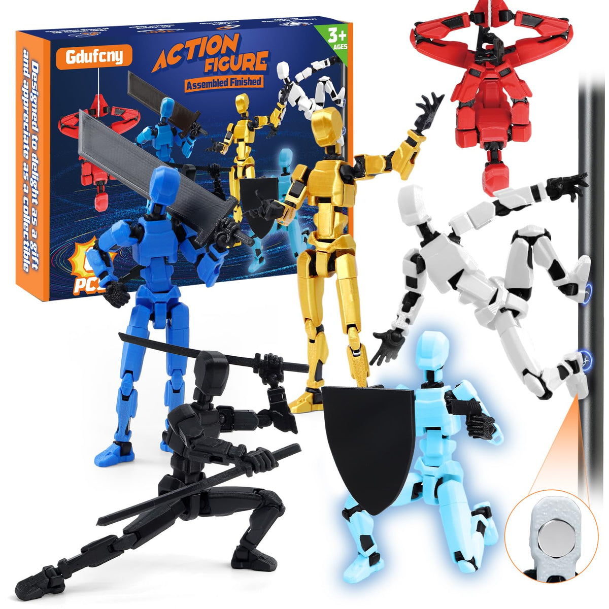 Gdufcny T13 Titan 13 Magnetized Action Figure Set - 6-Pack