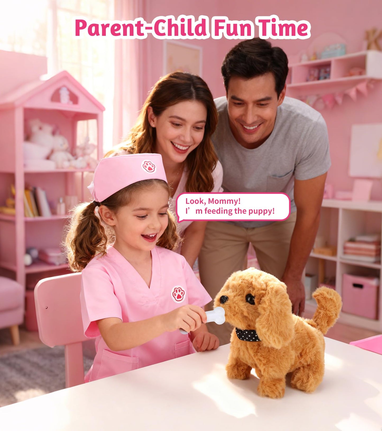 GDUNDUNL Toy Doctor Kit for Toddlers (3-5) | Pink Vet Playset