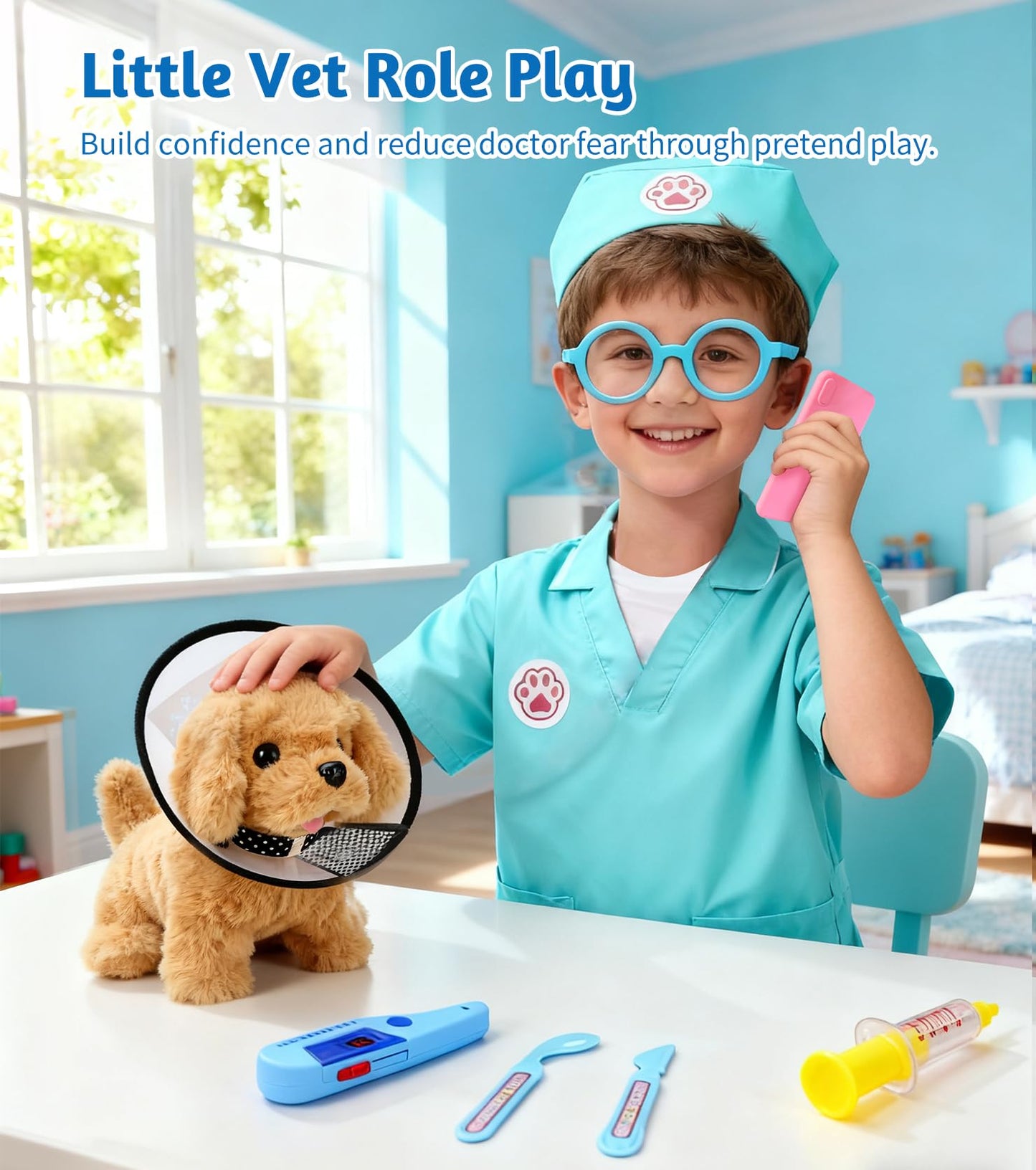 GDUNDUNL Toy Doctor Kit for Toddlers – Interactive Vet Playset