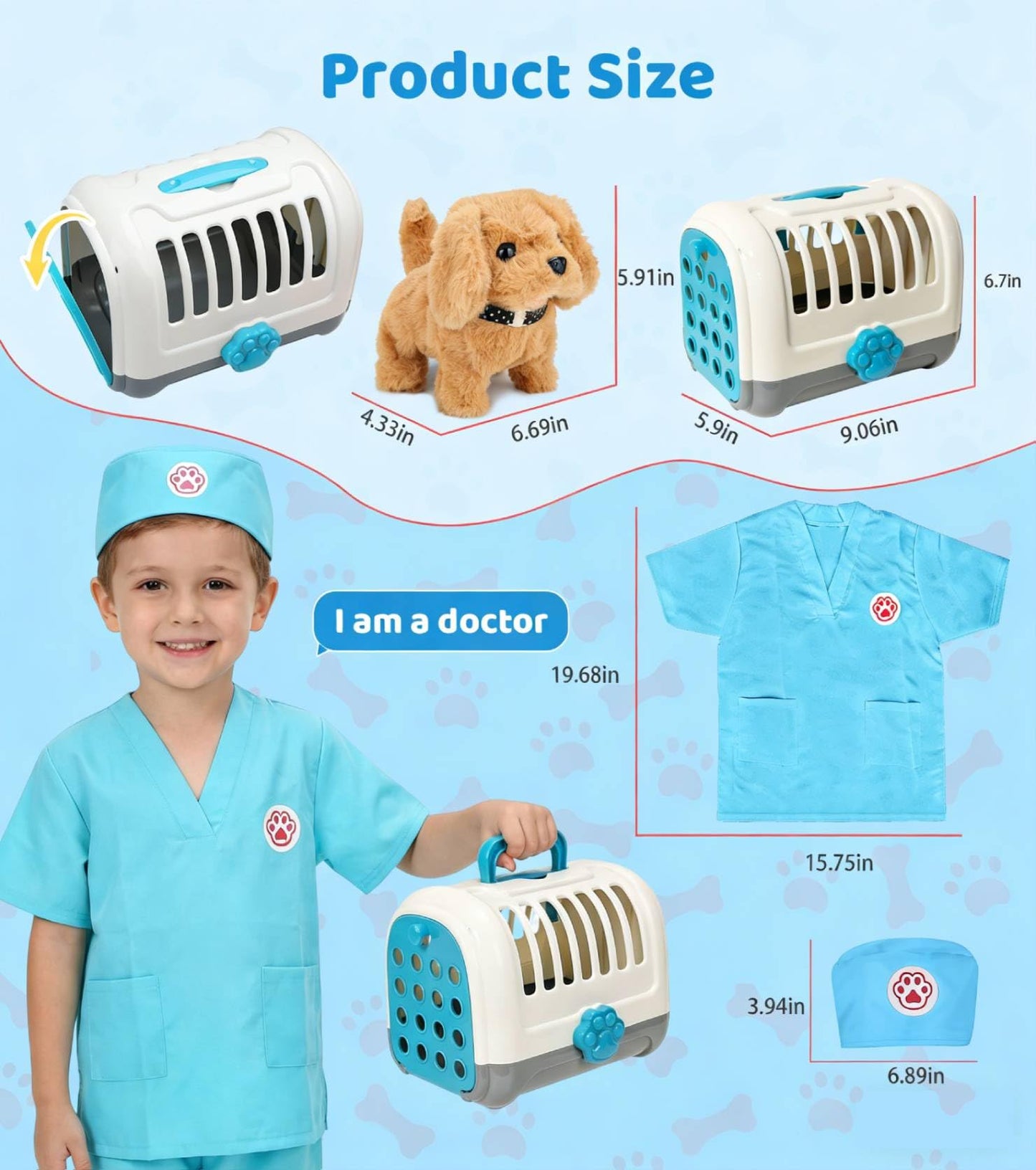 GDUNDUNL Toy Doctor Kit for Toddlers – Interactive Vet Playset