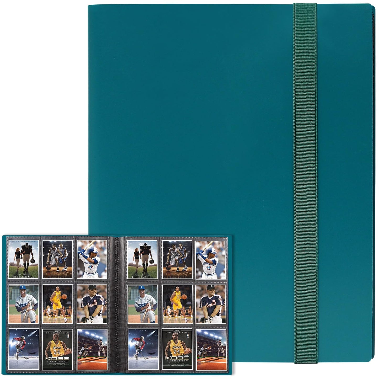 GEAoffice Card Binder – 9-Pocket Album, 360-Card Capacity, Side-Loading Pockets, Peacock Blue