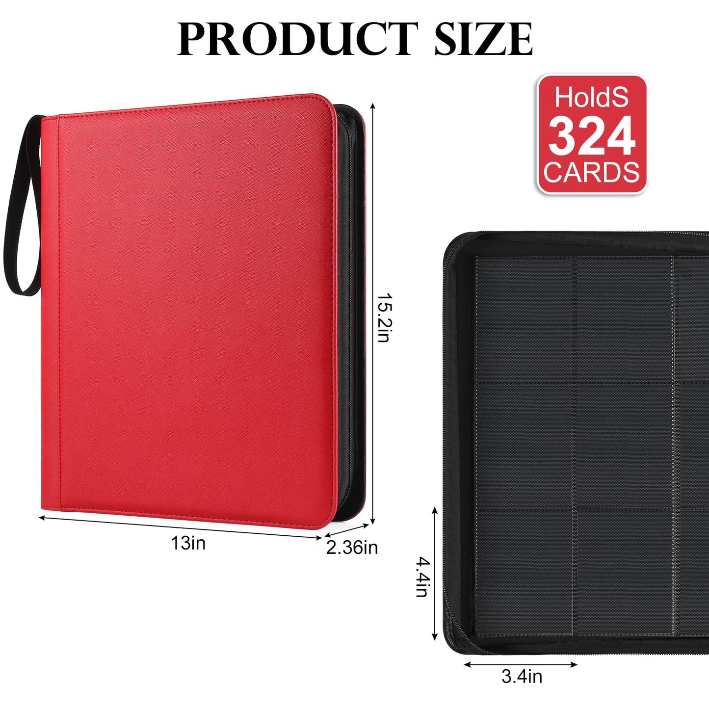 GEAoffice Premium Toploader Binder — 324-Card, 9-Pocket, Waterproof PU Leather Card Binder