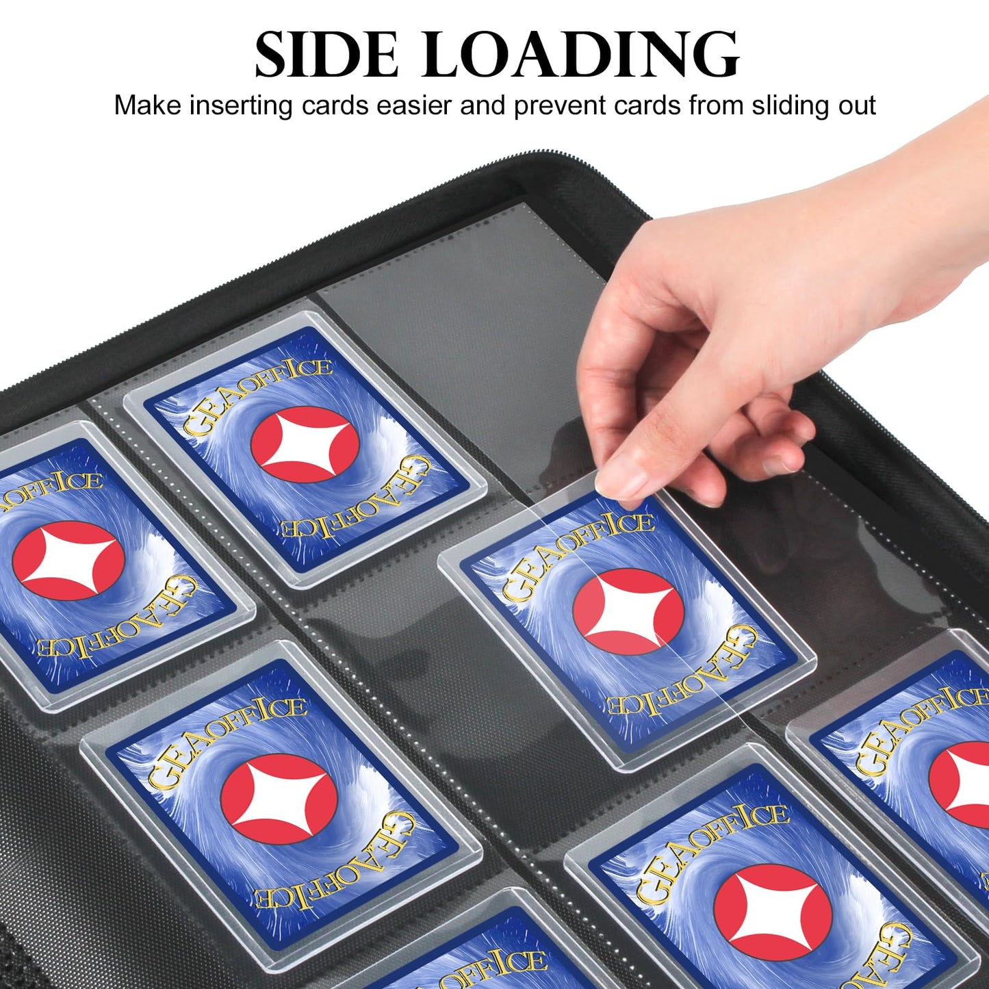 GEAoffice Premium Toploader Binder — 324-Card, 9-Pocket, Waterproof PU Leather Card Binder