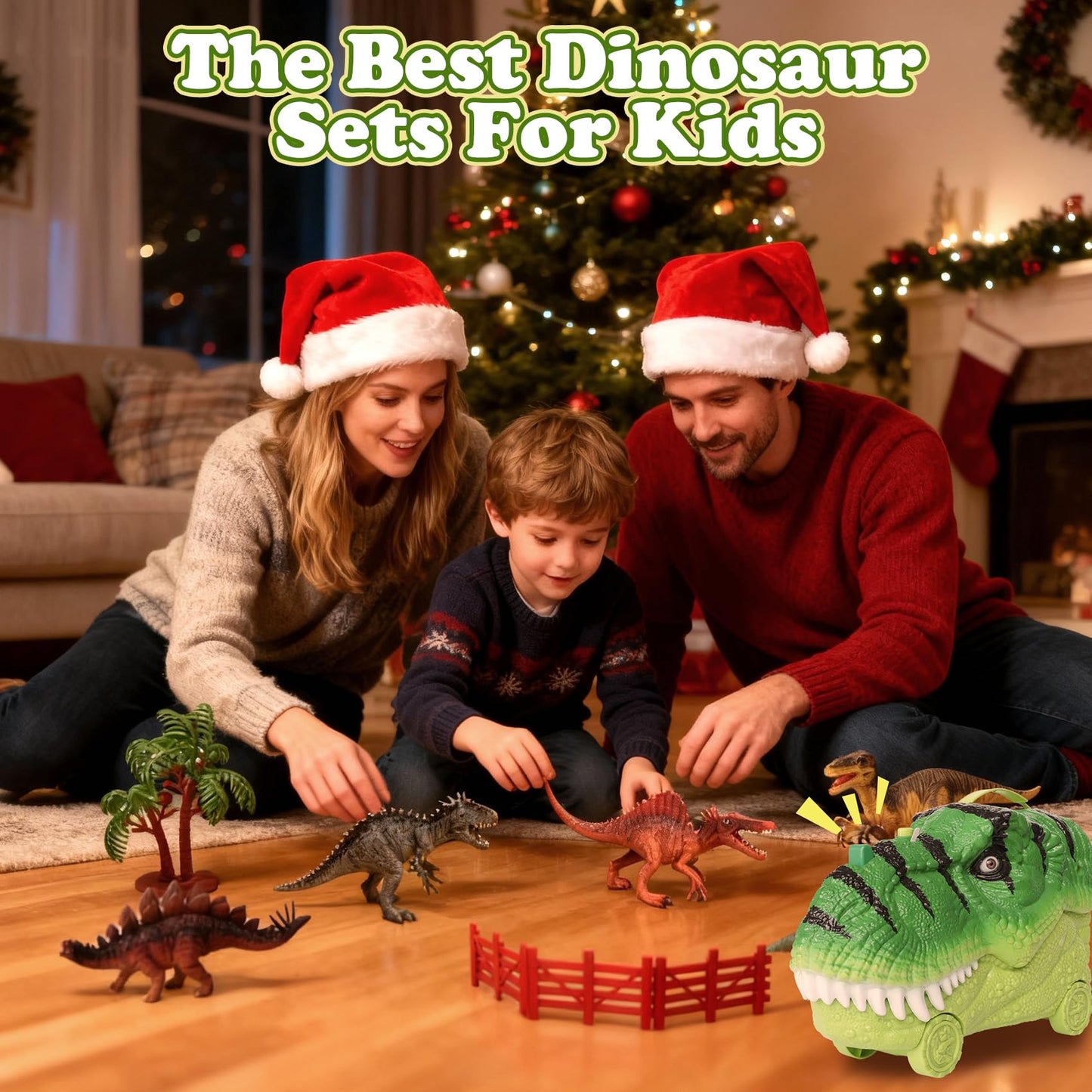 Gearvibe 29-Pc Dinosaur Toys Set: Realistic Jurassic Figures, Trees, Eggs & Fence Playset