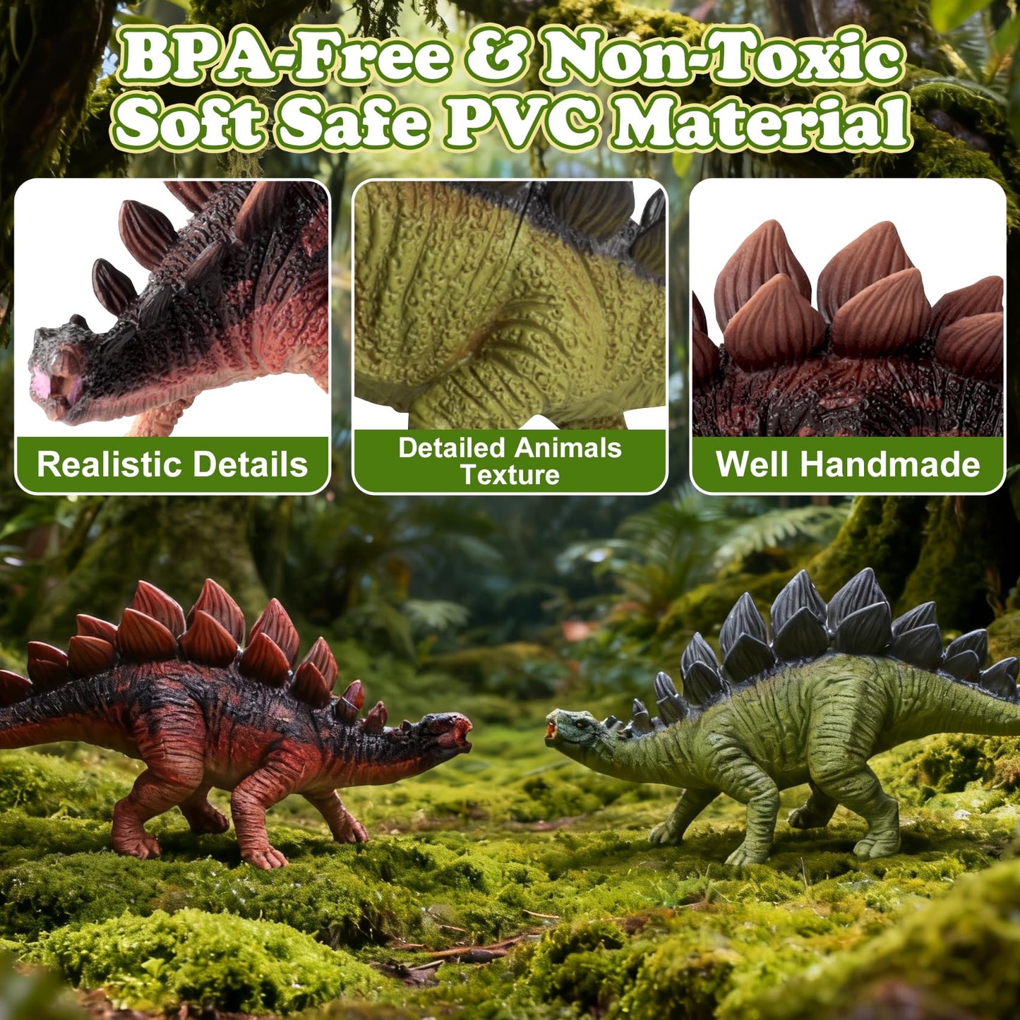 Gearvibe 29-Pc Dinosaur Toys Set: Realistic Jurassic Figures, Trees, Eggs & Fence Playset