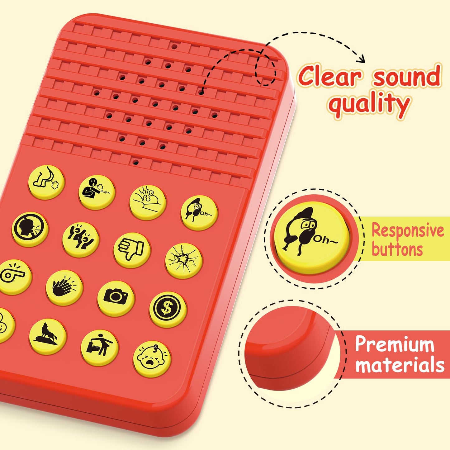 GEERAY Sound Effects Machine — 16 Hilarious Sounds in a Pocket-Sized Prank Toy