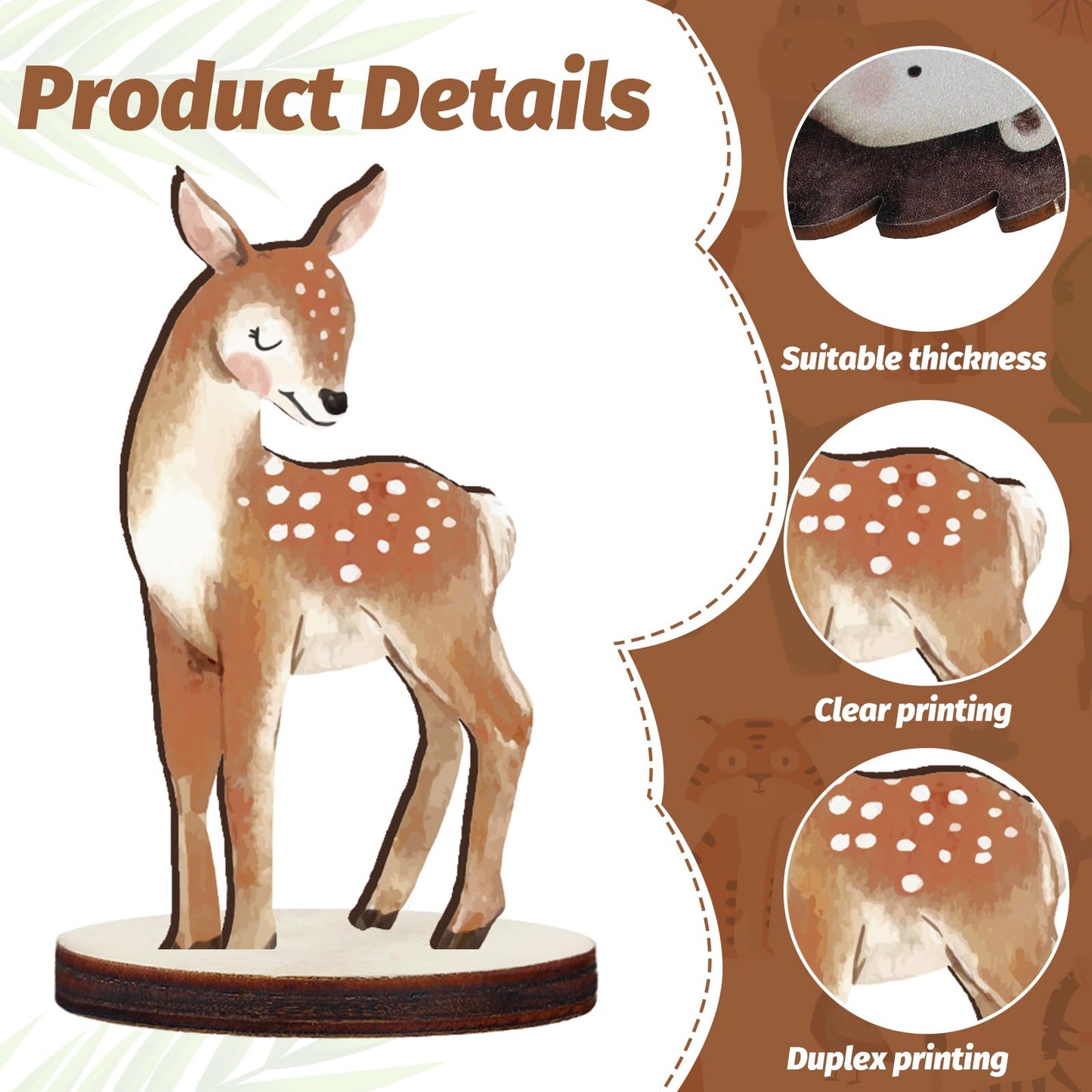 Geetery 12 Pcs Woodland Animal Cutouts – Forest Theme Party Decor & Centerpieces
