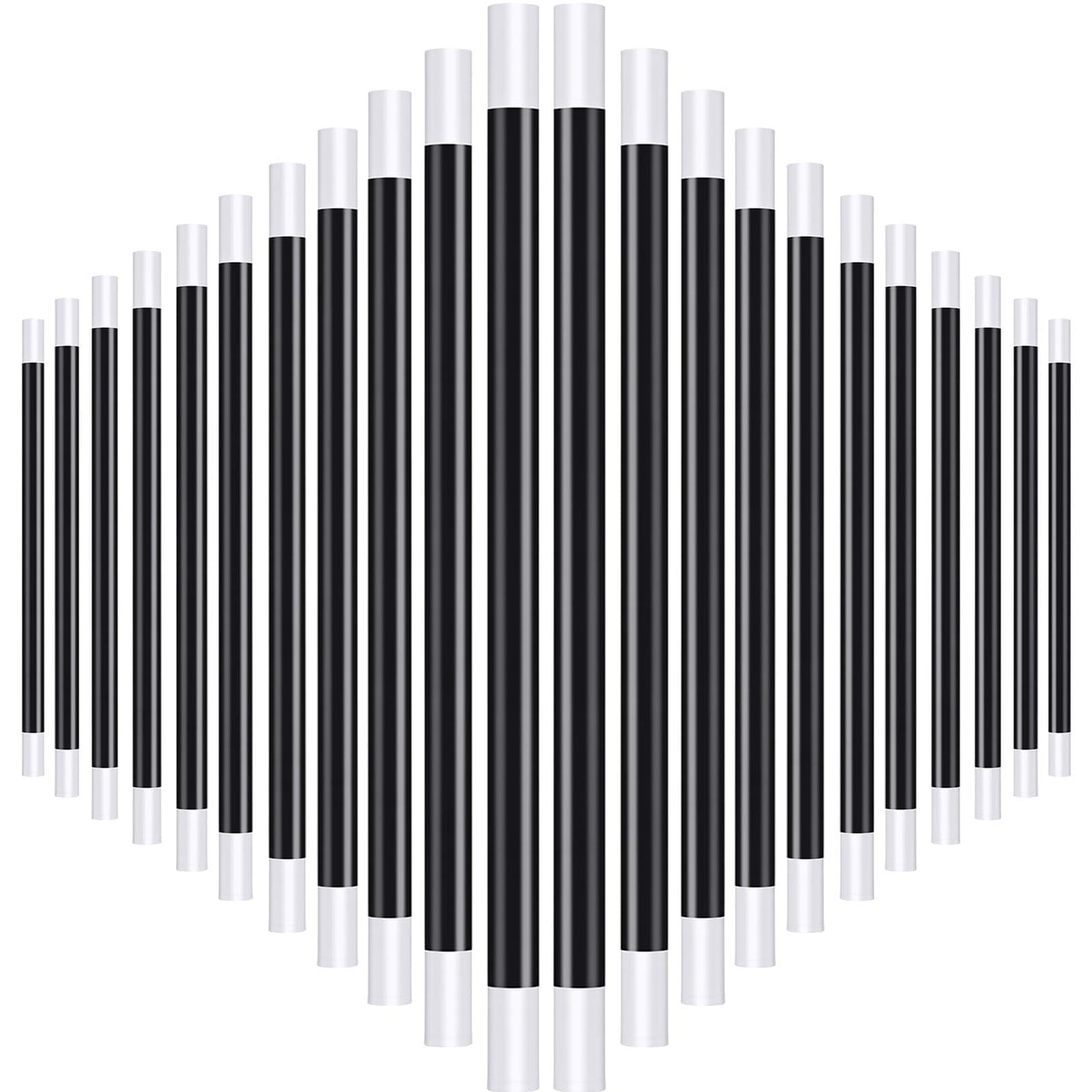 Gejoy 12-Pack 10-Inch Plastic Magic Wands – Black & White Spell Casting for Costume & Parties