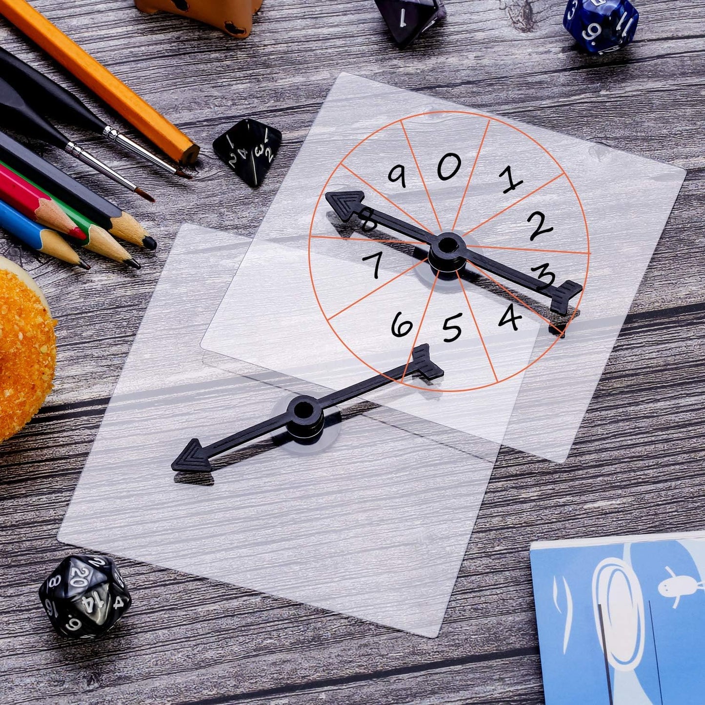 Gejoy Transparent Spinners 20-Pack – Clear Dry-Erase Classroom Spinners with Rotating Arrow