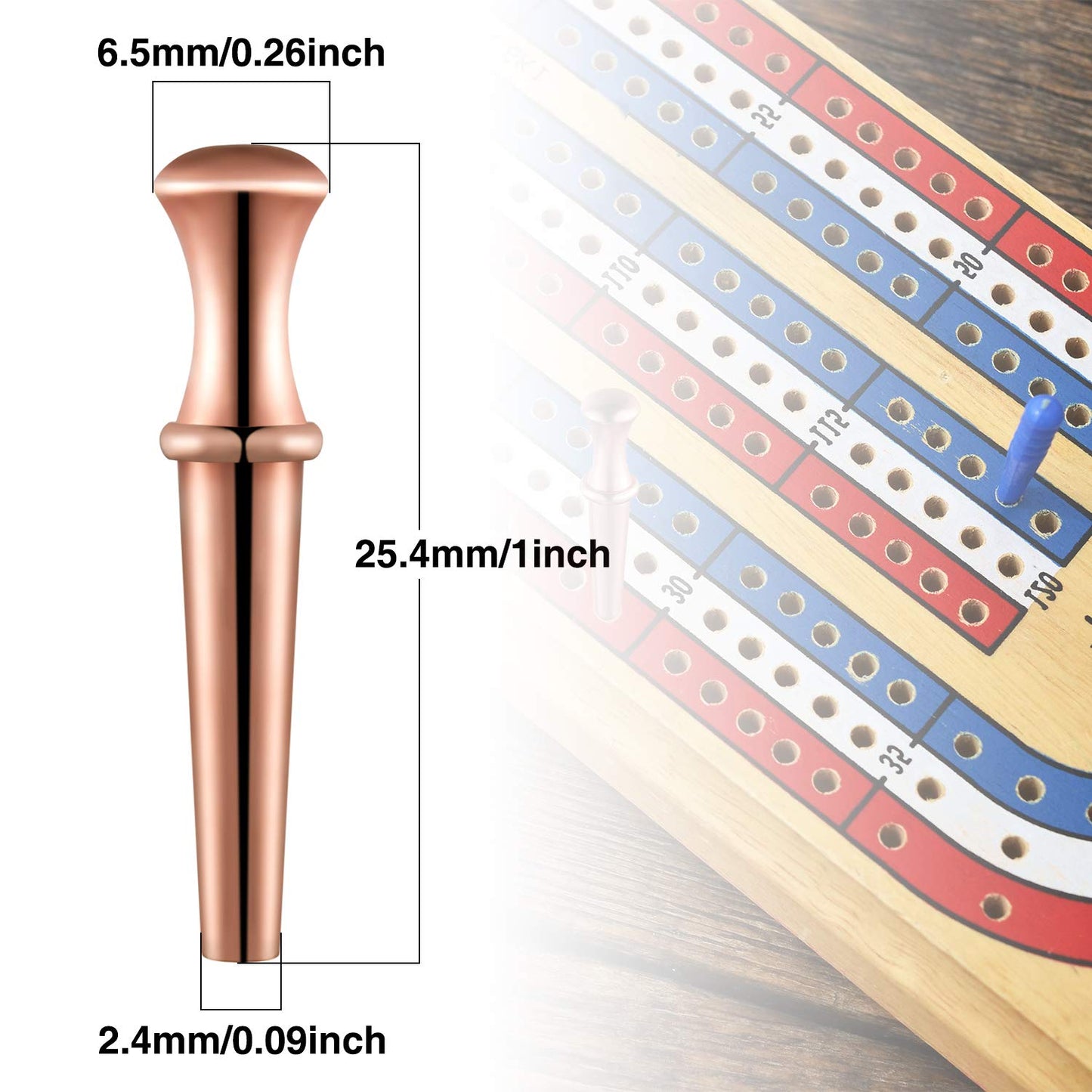 Gejoy 20 Pieces Metal Cribbage Pegs for 1/8 Inch Holes – 4 Colors with Drawstring Storage Pouch