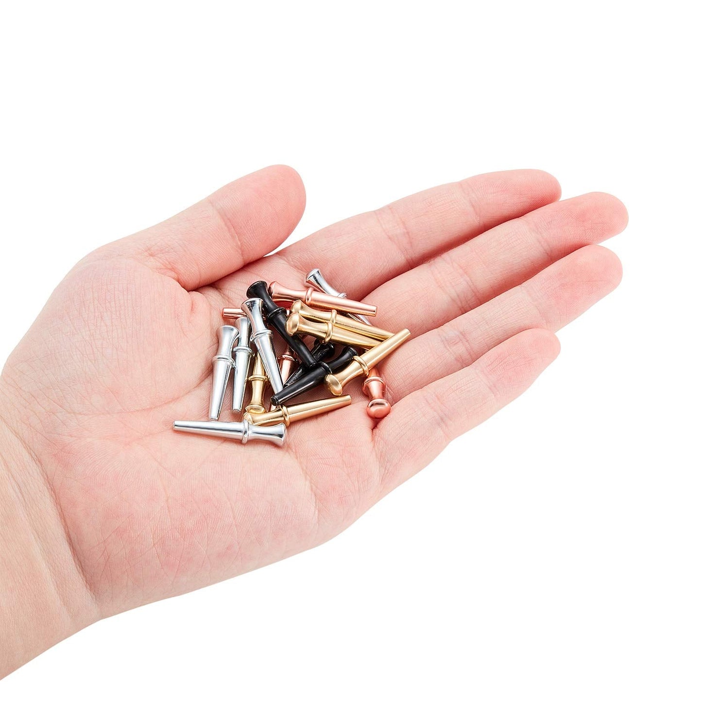 Gejoy 20 Pieces Metal Cribbage Pegs for 1/8 Inch Holes – 4 Colors with Drawstring Storage Pouch