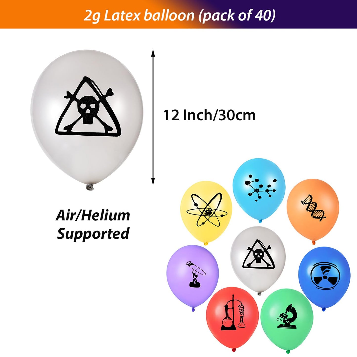 Gejoy 40-Piece Pi Symbol Science Balloons – Latex Party Decor for Pi Day & Lab-Themed Events