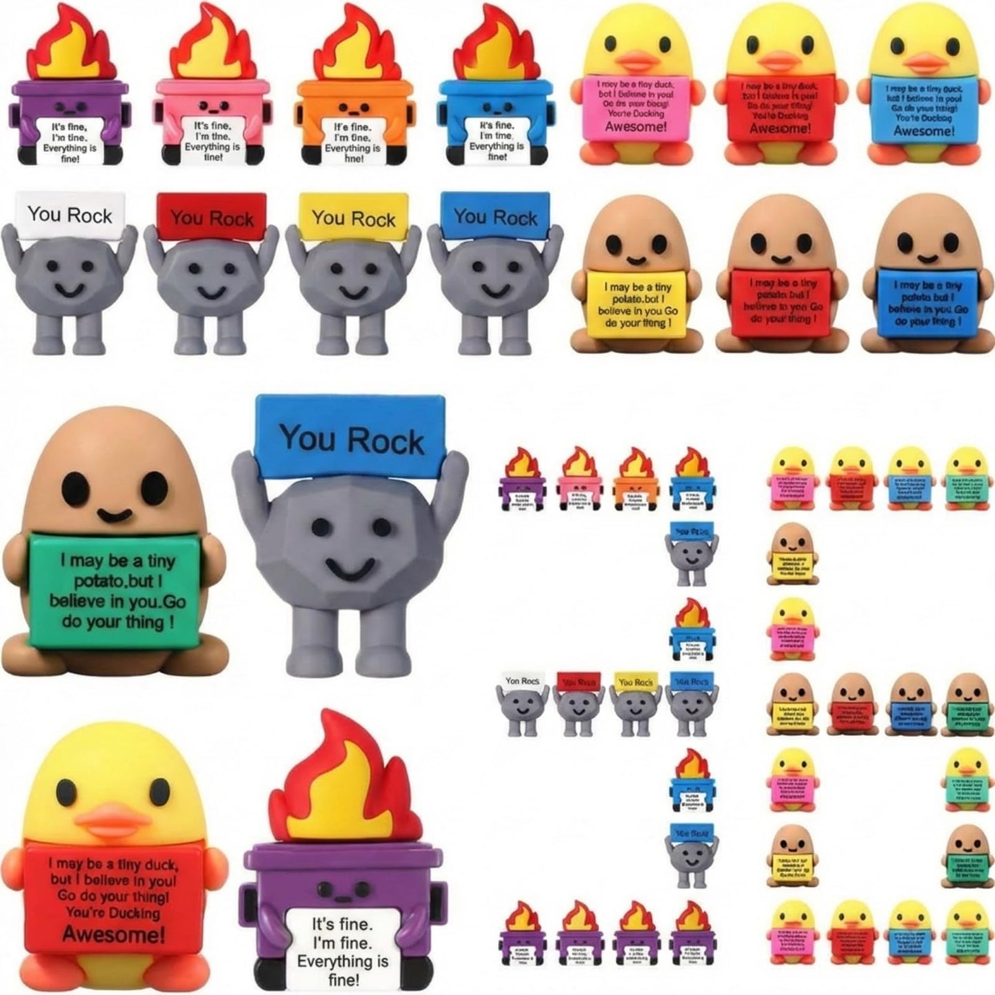 Gejoy 36 Pcs Mini Rubber You Rock Toys Set – Positive Desk Ornaments & Motivational Gifts