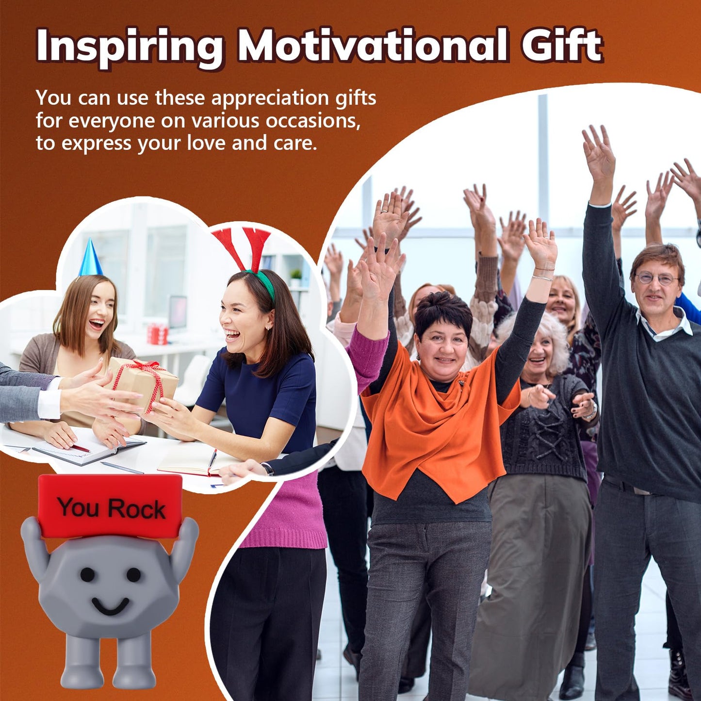 Gejoy 36 Pcs Mini Rubber You Rock Toys Set – Positive Desk Ornaments & Motivational Gifts