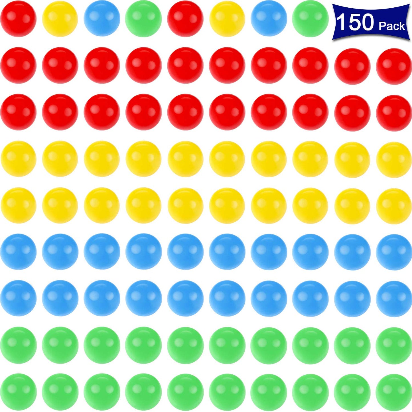 Gejoy 150-Piece 14.4mm Colorful Game Marbles — Replacement Balls for Hungry Hungry Hippos and Greedy Frog