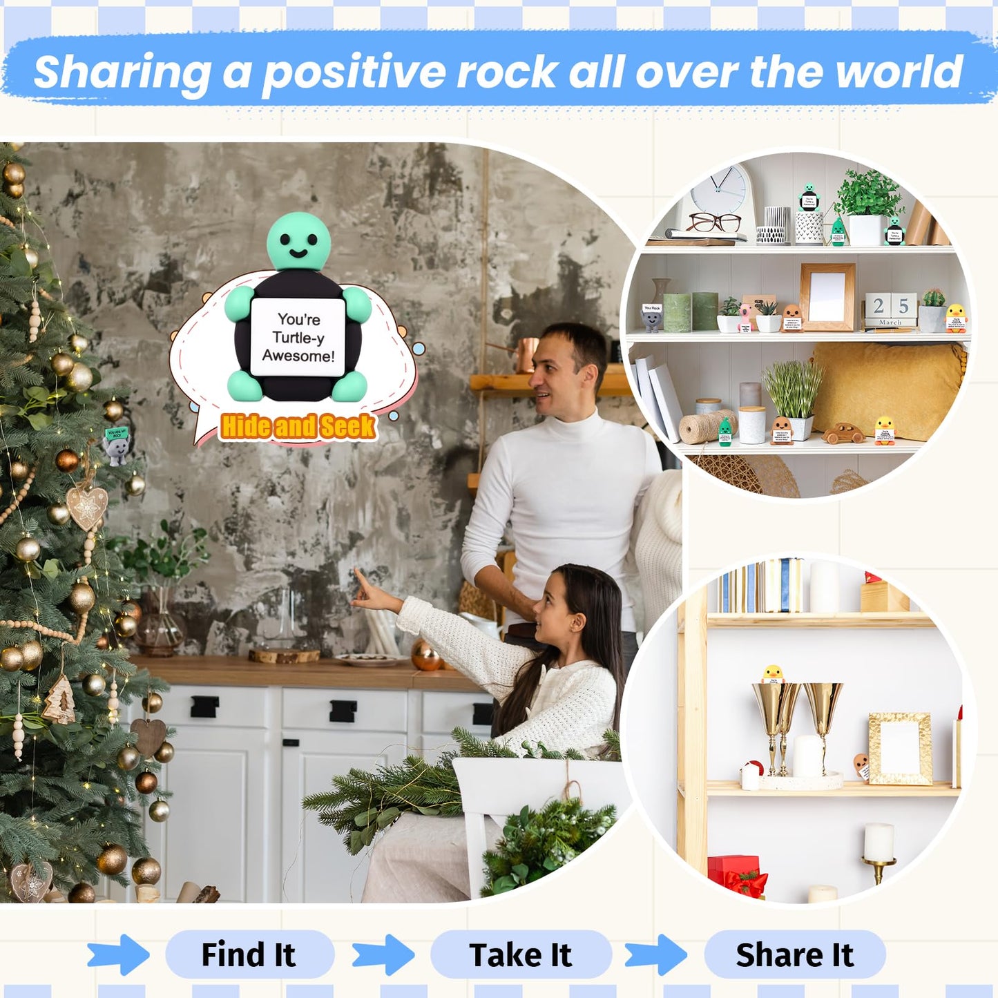 Gejoy 48 Sets Positive Mini Figurines – Inspirational Rubber Toys with Cards & Gift Bags for Coworkers