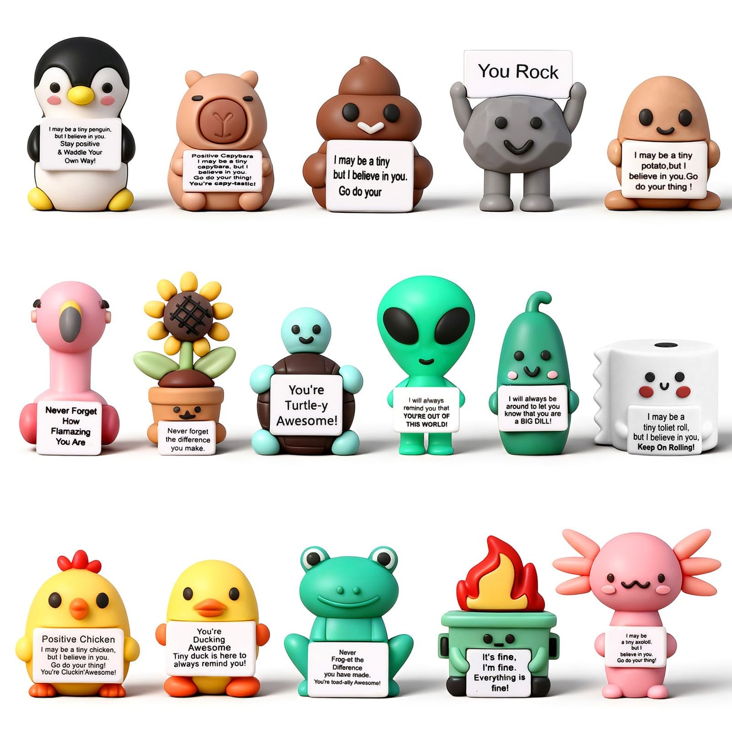Gejoy 32 Pcs Mini You Rock Figures – Positive Office Desk Decor & Motivational Gift Set