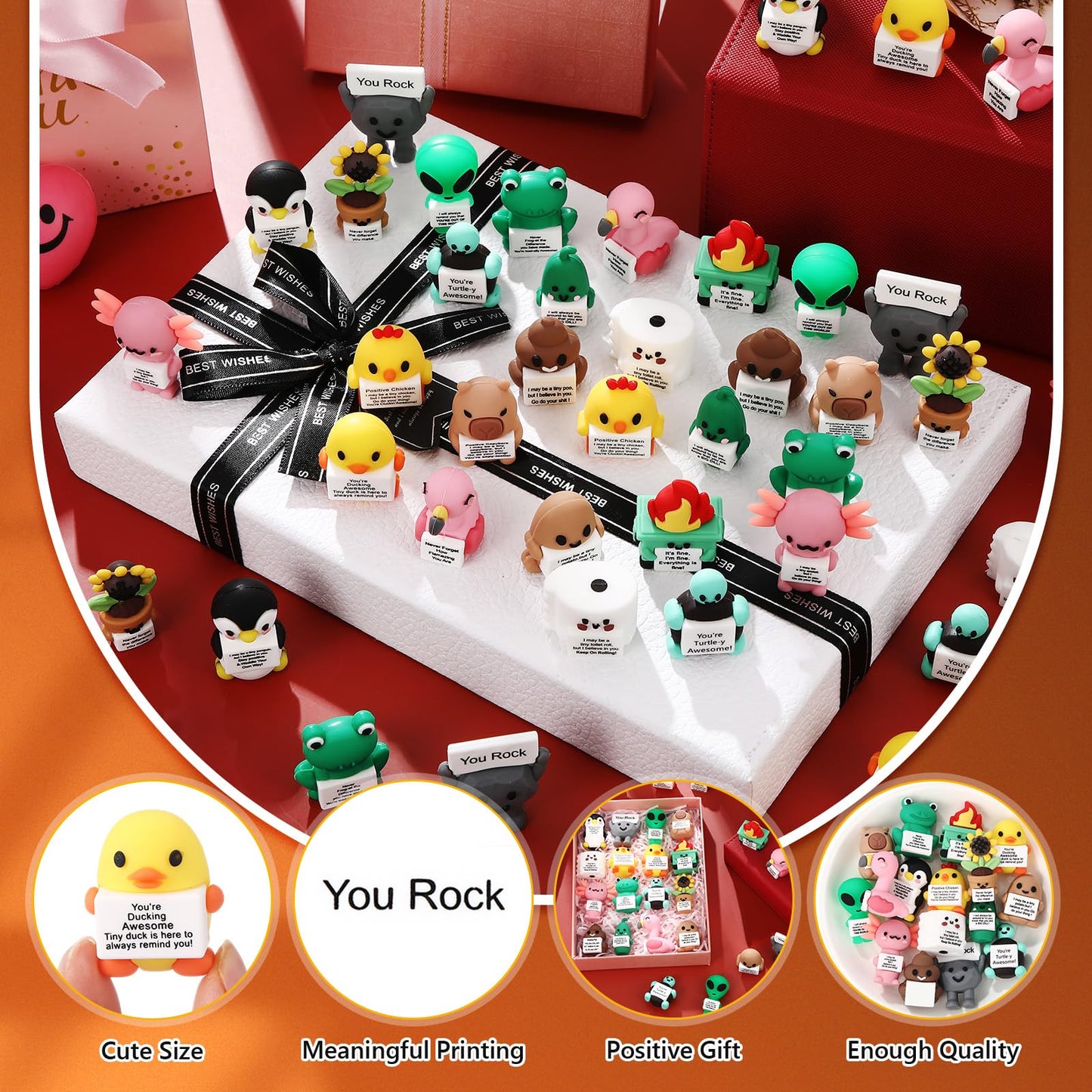 Gejoy 64 Pcs You Rock Figures Set – Motivational Desk Decor & Gift for Teams