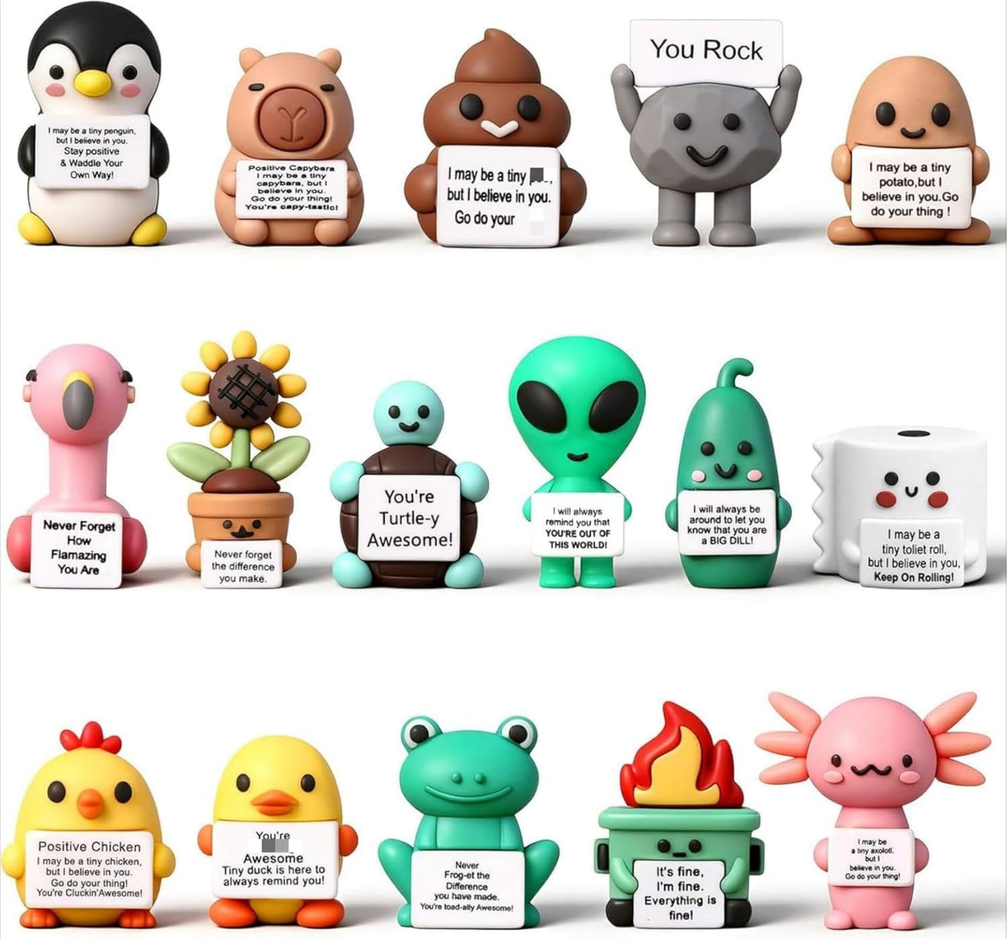 Gejoy 16 Pcs Mini You Rock Figures – Motivational Desk Decor & Employee Gift Set