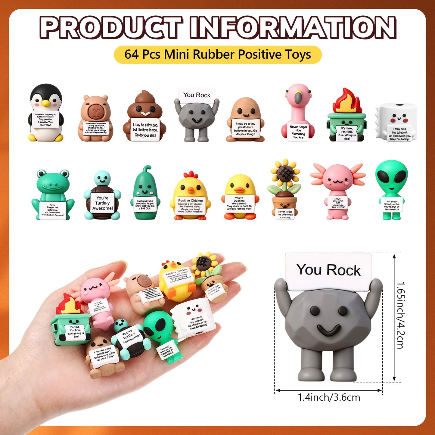 Gejoy 64 Pcs You Rock Figures Set – Motivational Desk Decor & Gift for Teams