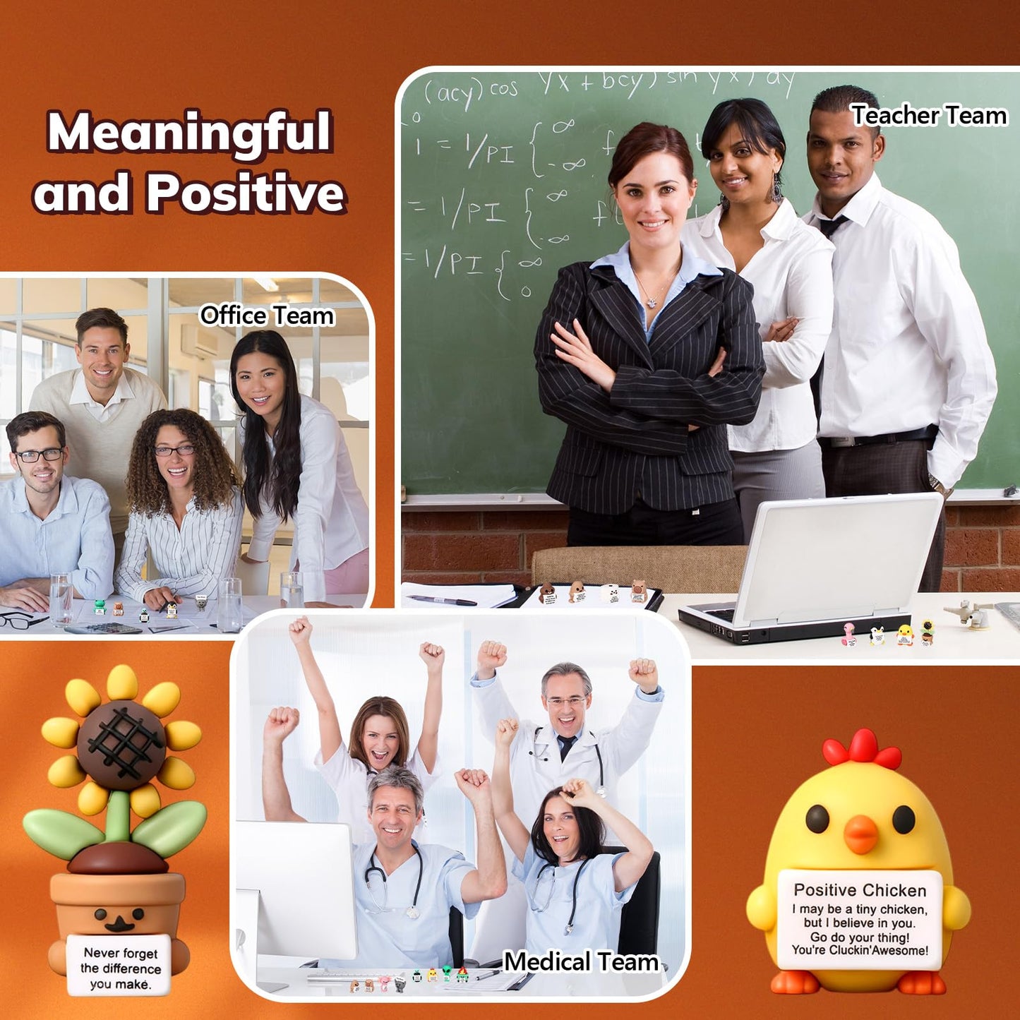 Gejoy 64 Pcs You Rock Figures Set – Motivational Desk Decor & Gift for Teams