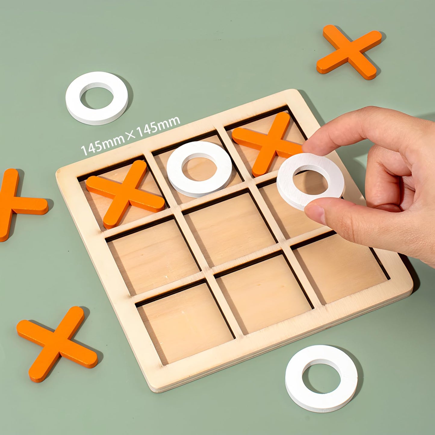 GEKELI 4 Pack Wooden Puzzles | Russian Blocks, Hexagon Puzzles, Tangrams, Tic Tac Toe
