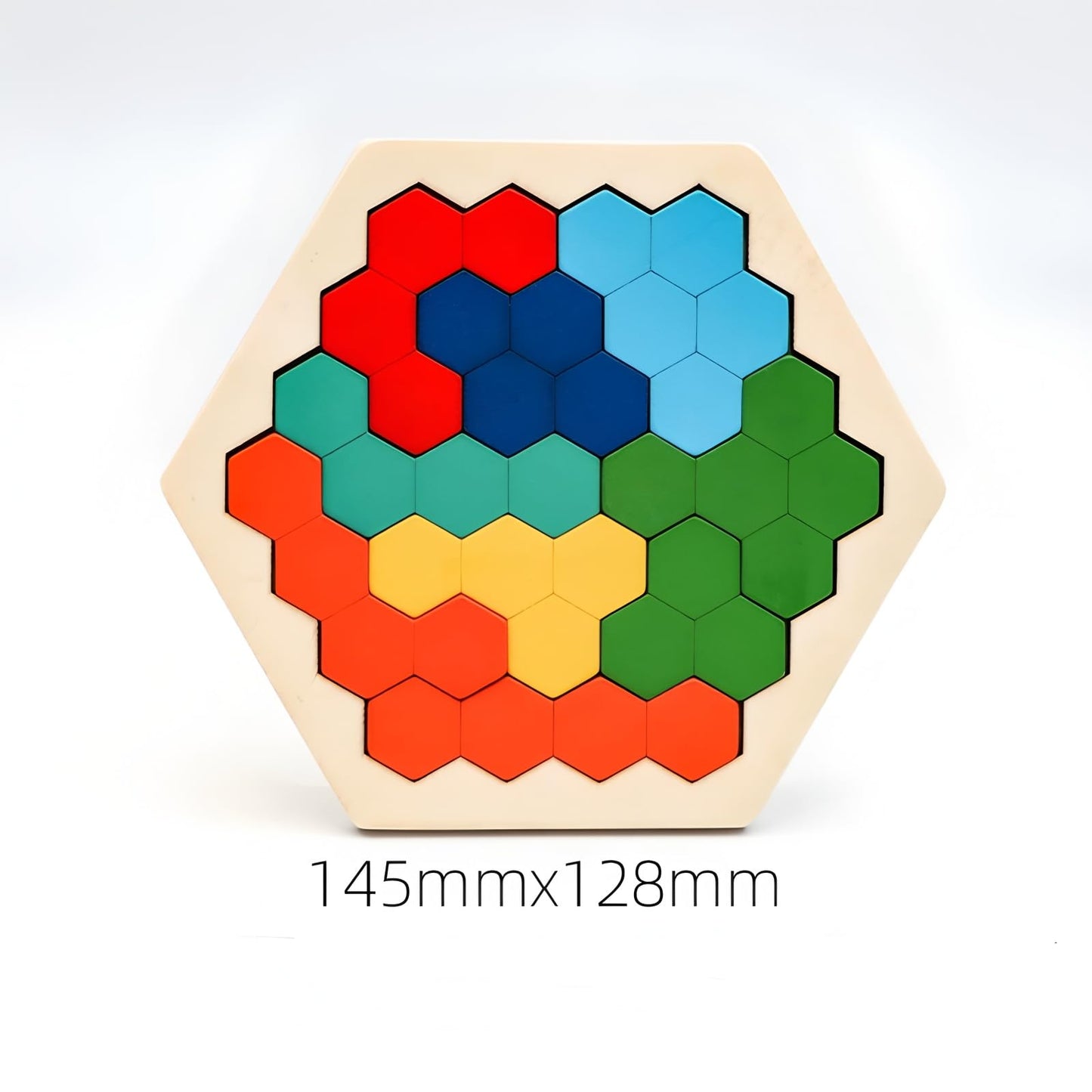 GEKELI 4 Pack Wooden Puzzles | Russian Blocks, Hexagon Puzzles, Tangrams, Tic Tac Toe