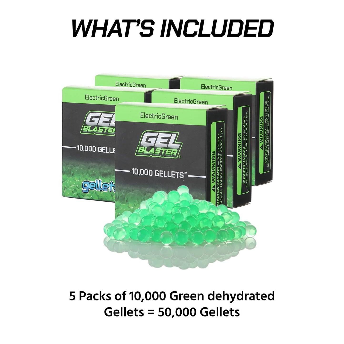 Gel Blaster Gellets Green 50,000 – Refill Ammo, All-Natural & Non-Toxic