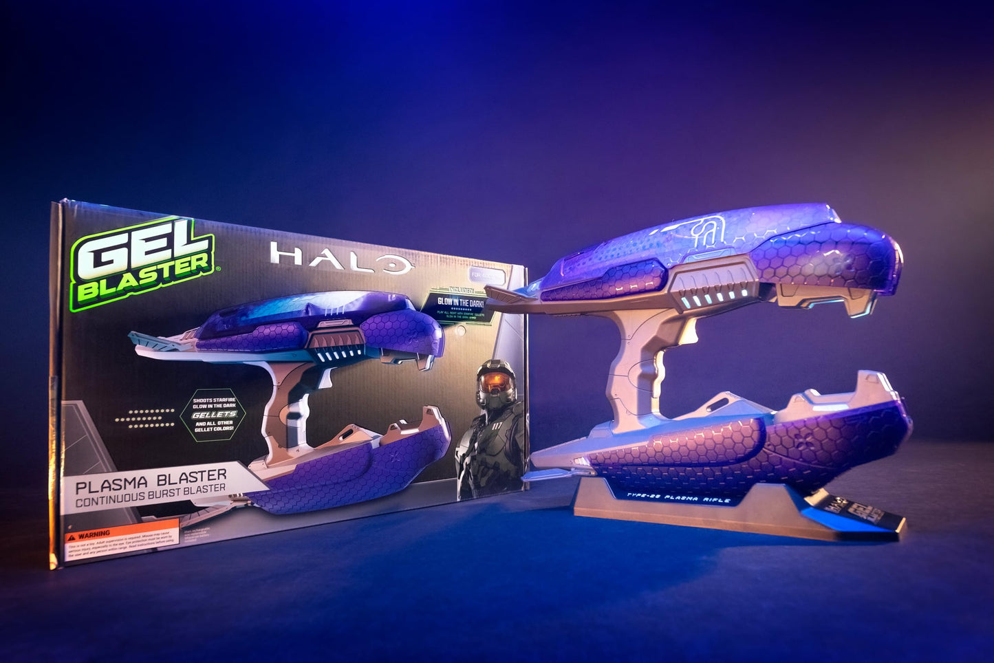Gel Blaster Halo Plasma Blaster – Type-25 Glow-in-the-Dark Gel Ball Blaster with Tracer