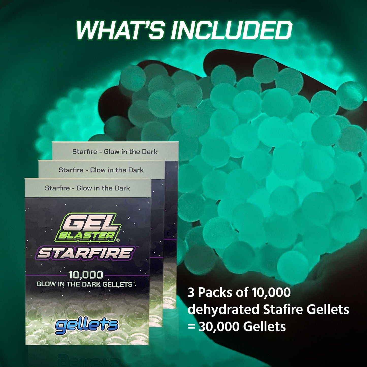 Gel Blaster Starfire Gellets – Glow-in-the-Dark UV Tracer Rounds | Official Refill Ammo for Starfire Gel Blasters | Ages 14+