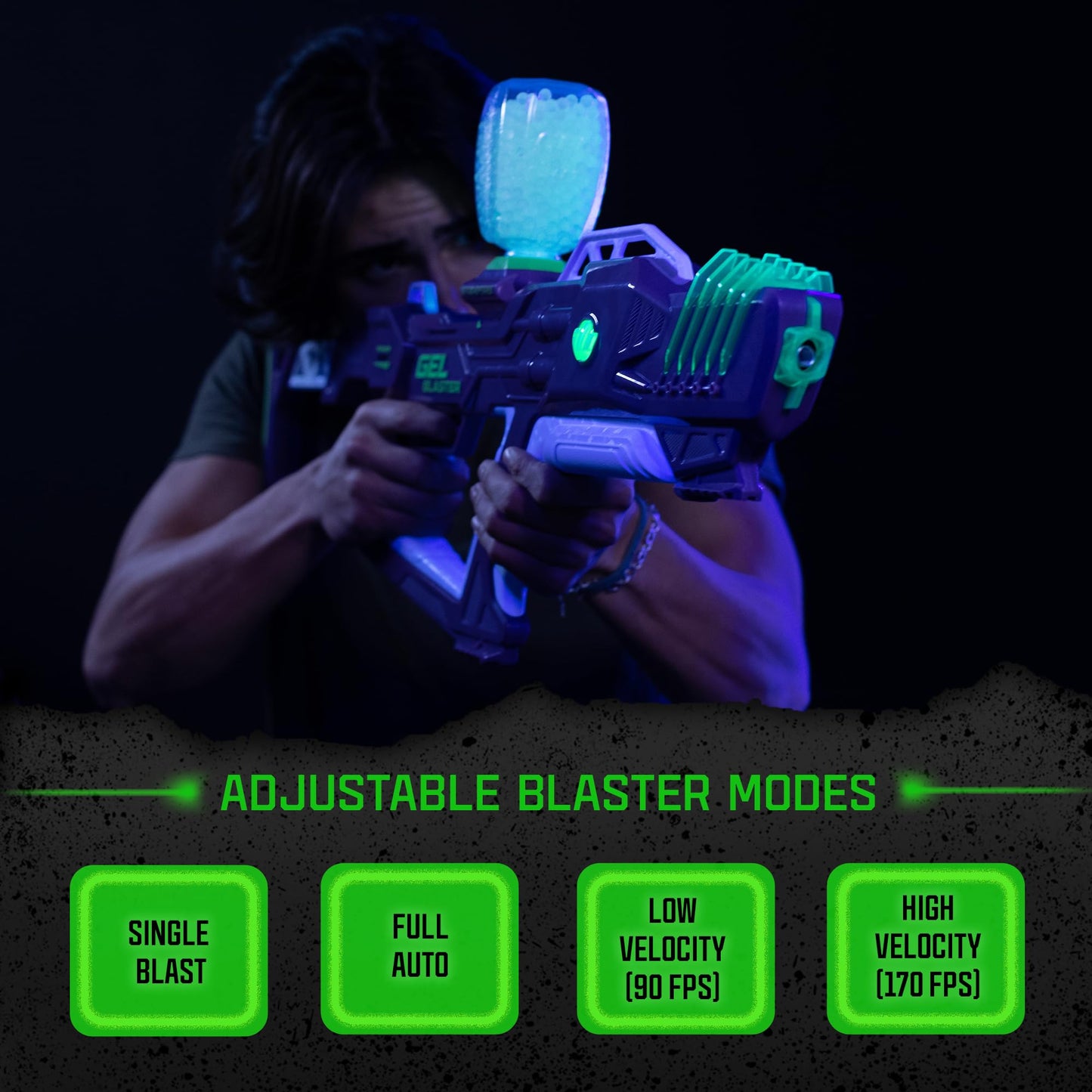 Gel Blaster Starfire XL – Glow-in-the-Dark Supersized Gel Blaster Kit for Day & Night Outdoor Battles