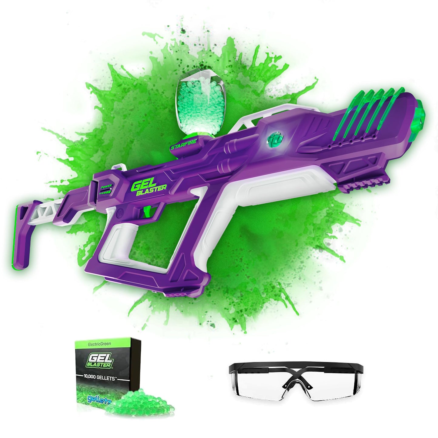 Gel Blaster Starfire XL – Glow-in-the-Dark Supersized Gel Blaster Kit for Day & Night Outdoor Battles
