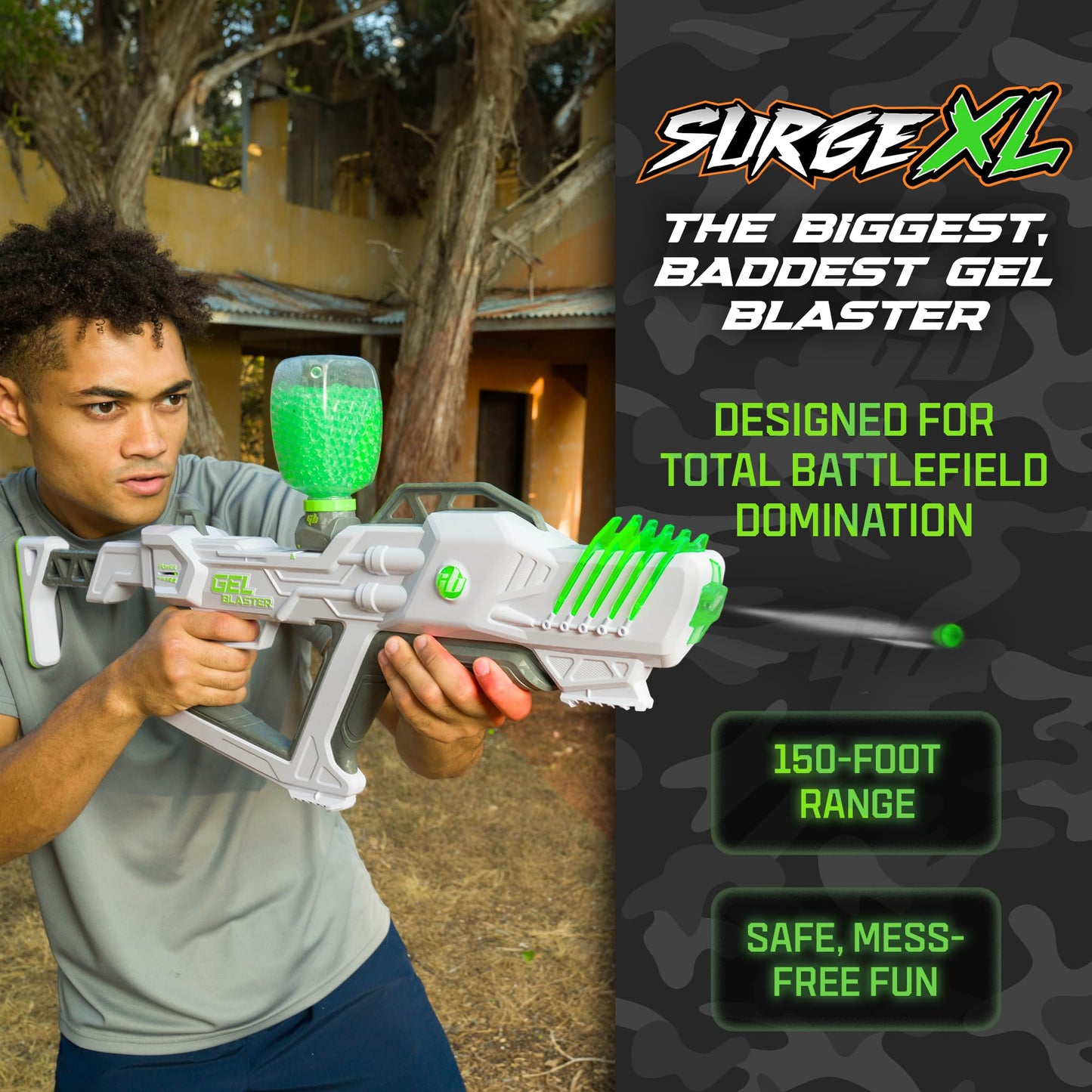 Gel Blaster Surge XL – Supersized Gel Blaster with 150+ ft Range, 3 Modes & 1000+ Gellets
