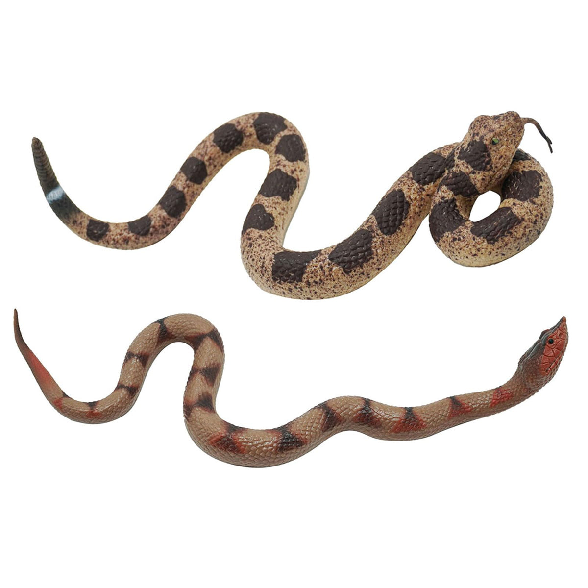 Gelabur 2Pcs Fake Snakes Prank – Realistic Soft Rubber Snake Toys
