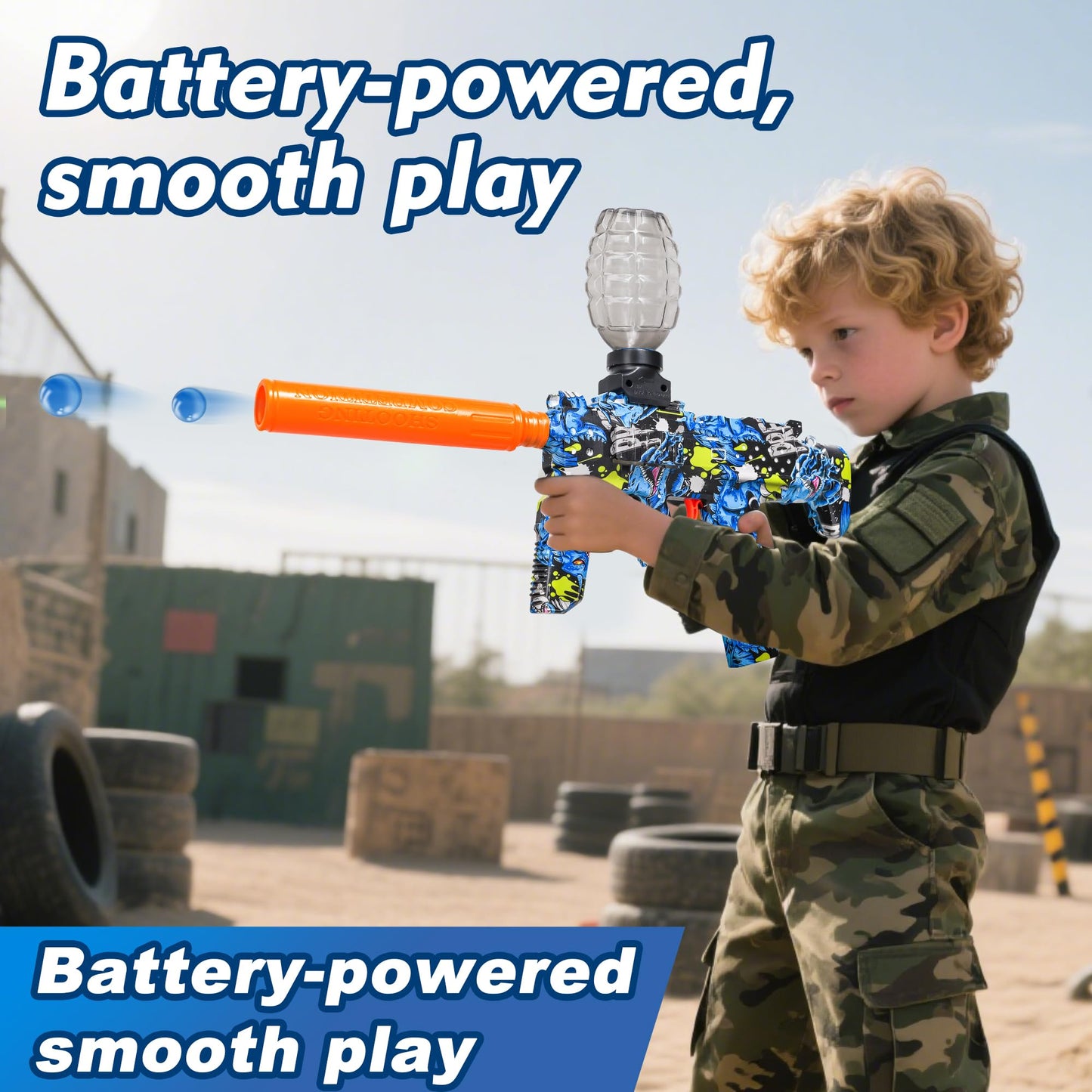 GELGLOCK Electric Gel Ball Blaster – Auto Splatter Ball Gun, Rechargeable Outdoor Fun