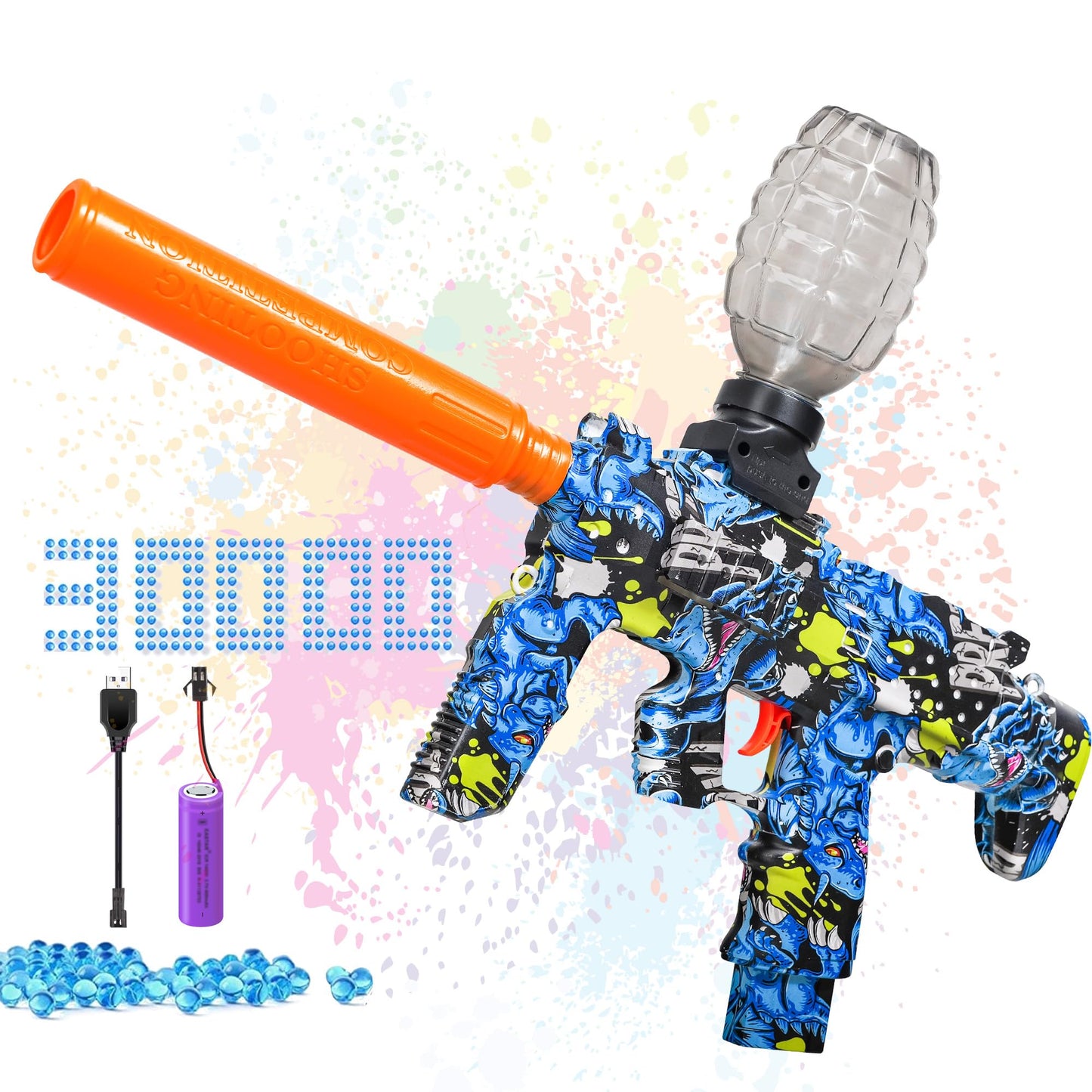 GELGLOCK Electric Gel Ball Blaster – Auto Splatter Ball Gun, Rechargeable Outdoor Fun